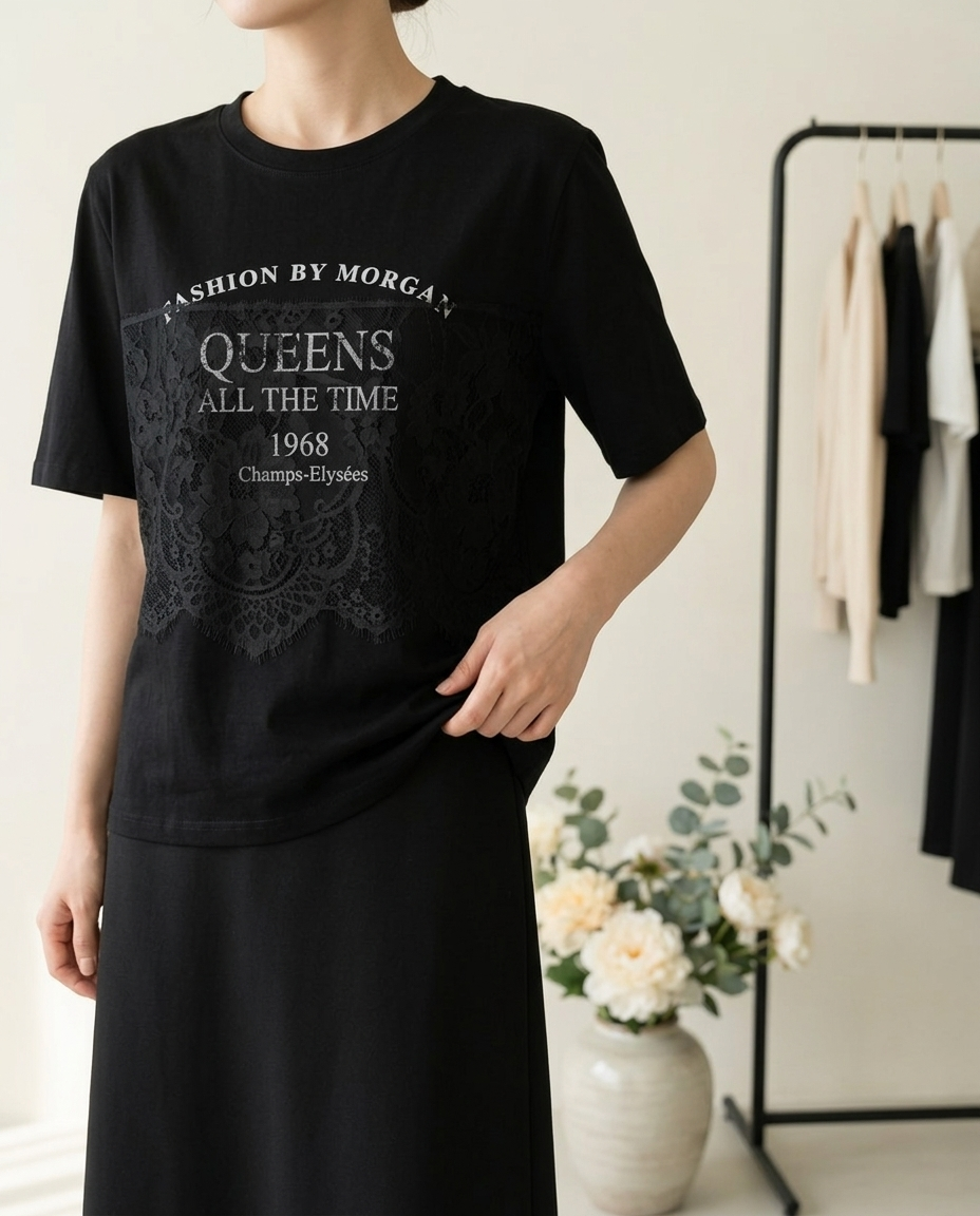 퀸스 레이스 티 - Queens Lace Tee