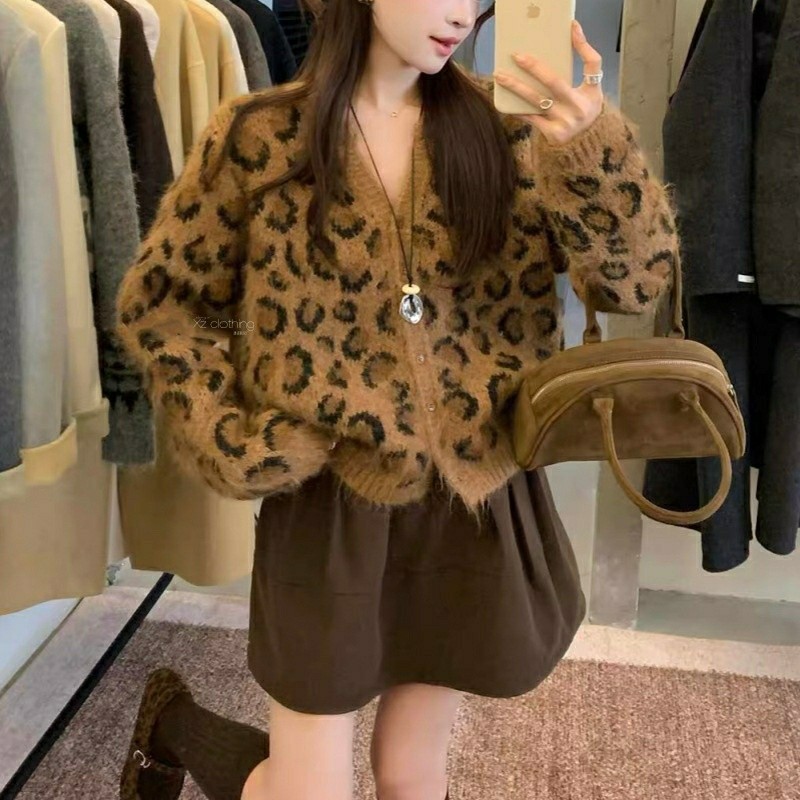 Fluffy Leopard Cardigan - 플러피 레오파드 가디건