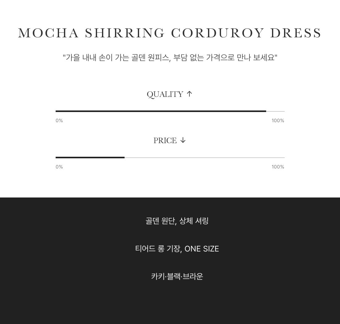 Mocha Shirring Corduroy Dress - 모카 셔링 코듀로이 원피스