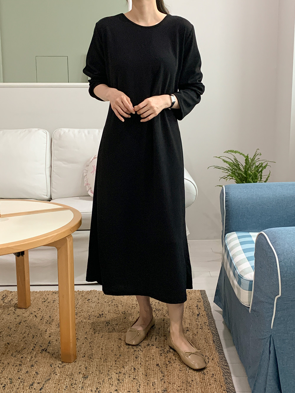 Pleated Back Ribbon Dress - 플리츠 백 리본 원피스