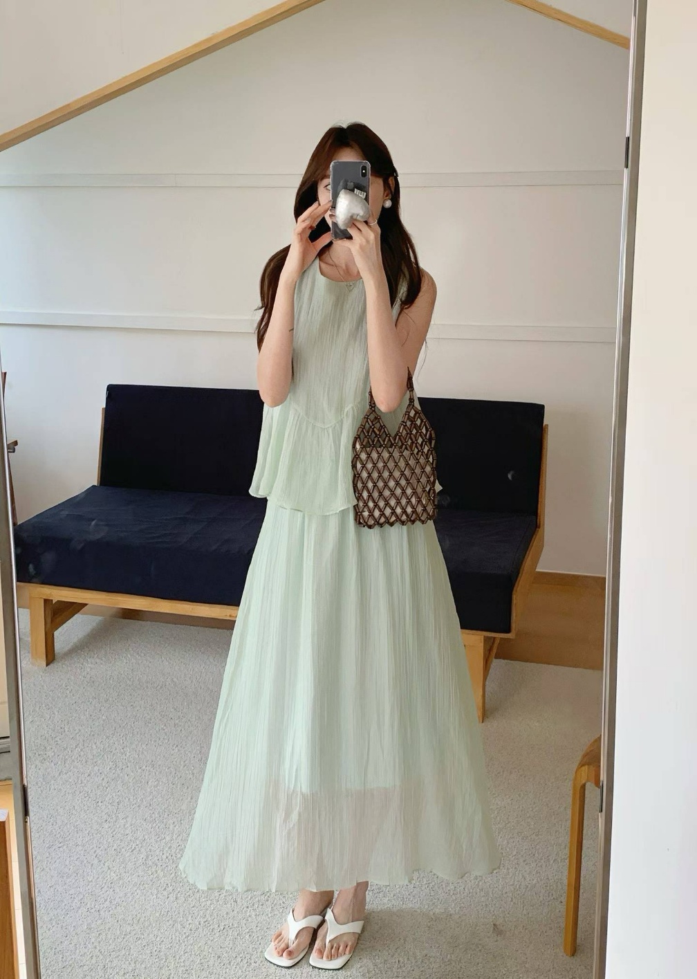 Pastel Bloom Chiffon Dress Set - 파스텔 블룸 쉬폰 원피스 세트