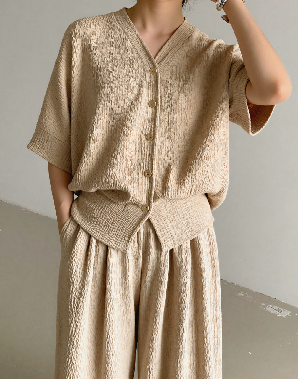 Cozy Flow Pleated Lounge Set - 코지 플로우 플리츠 라운지 세트