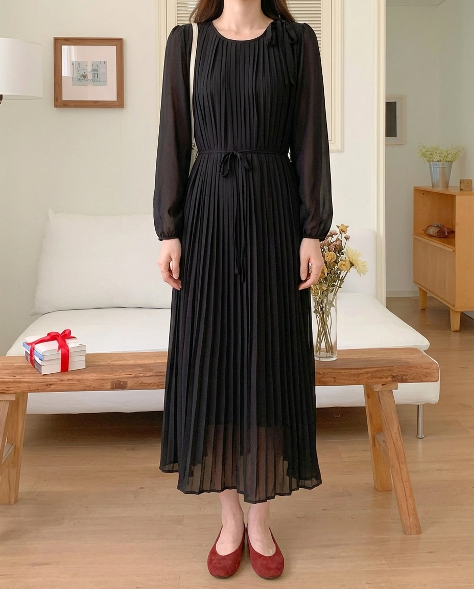 Misty Pleats Long Dress - 미스티 플리츠 롱 드레스