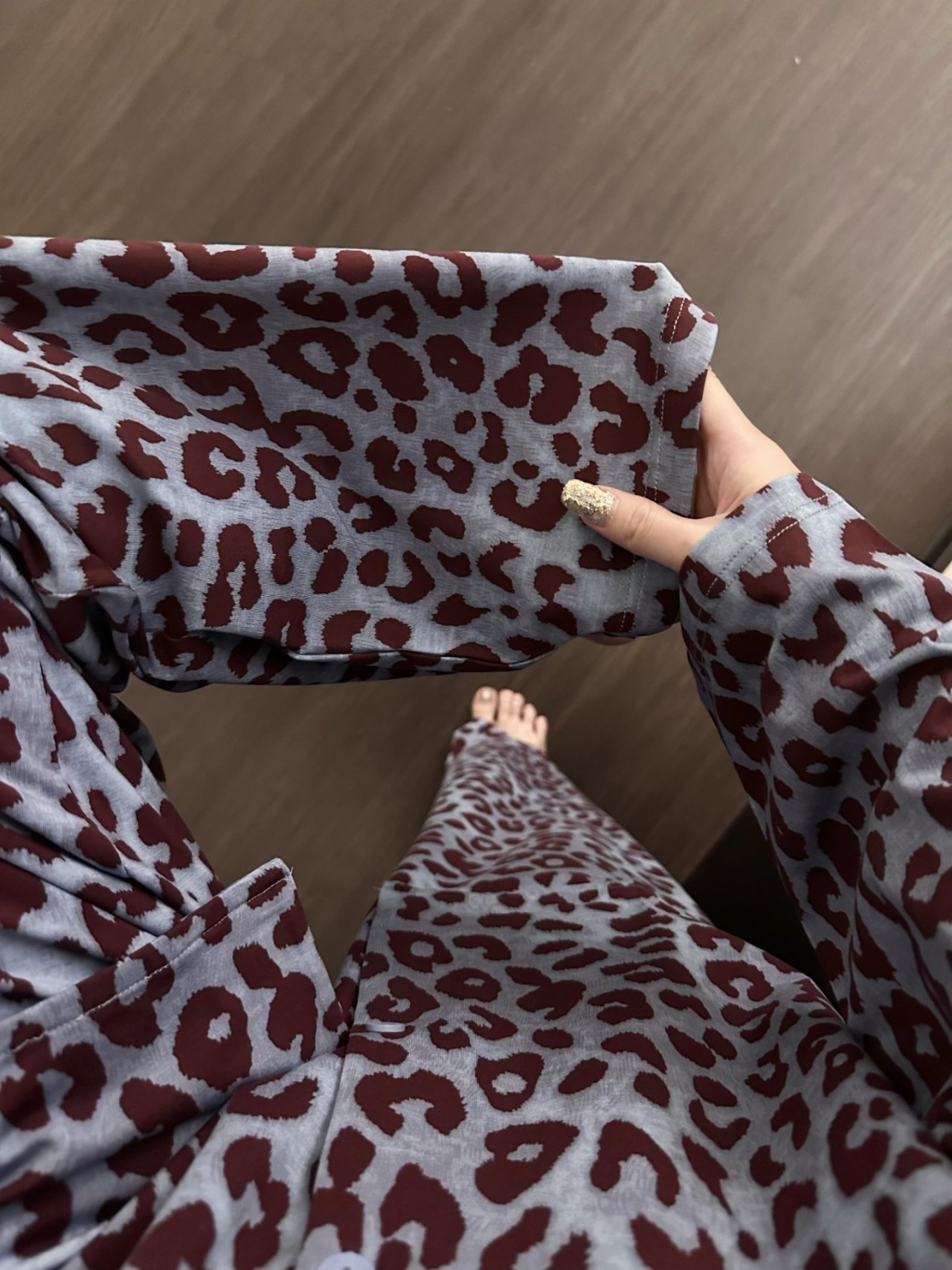 Burgundy Leopard Pajama Set - 버건디 레오파드 파자마 세트