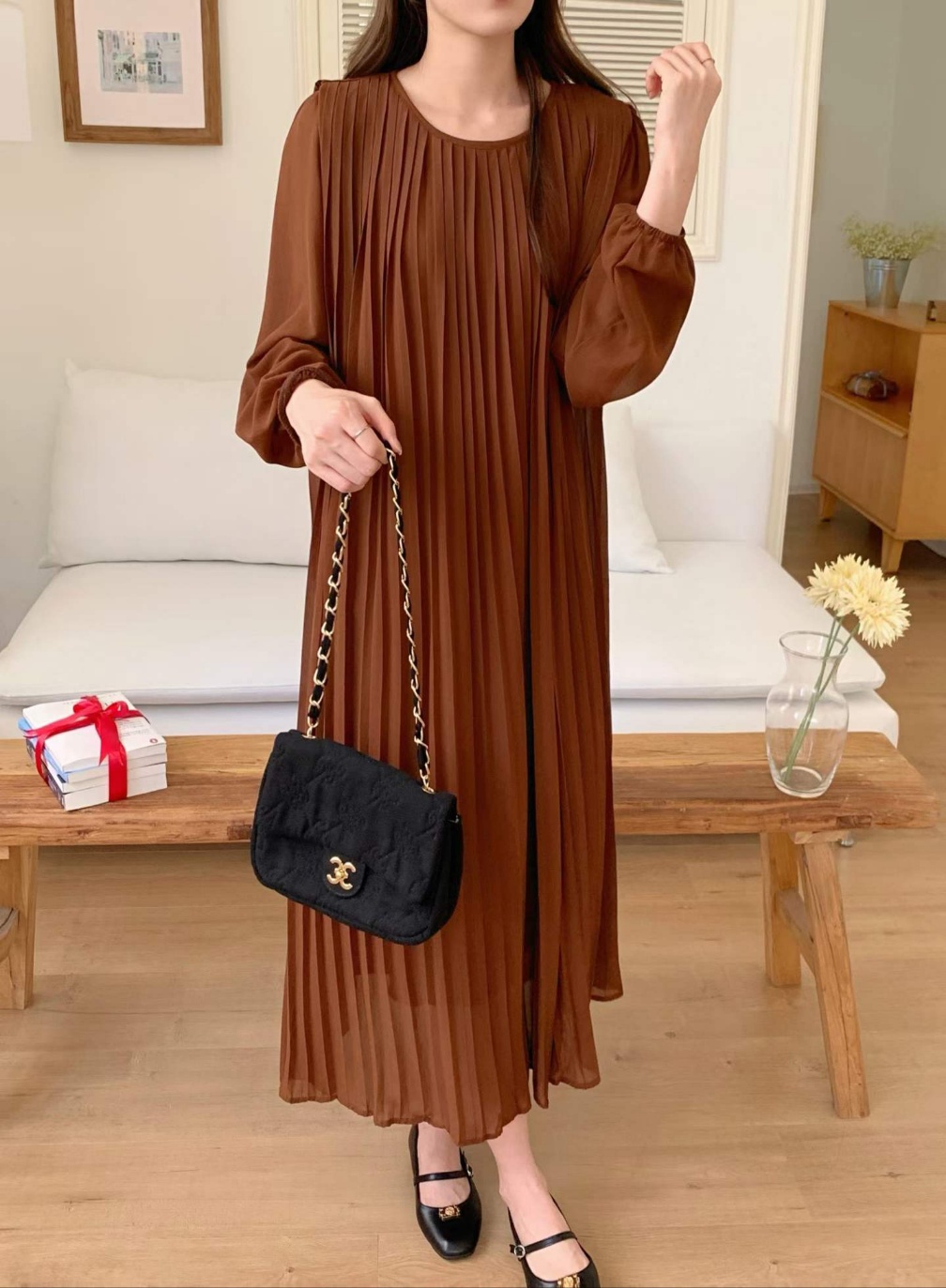 Misty Pleats Long Dress - 미스티 플리츠 롱 드레스