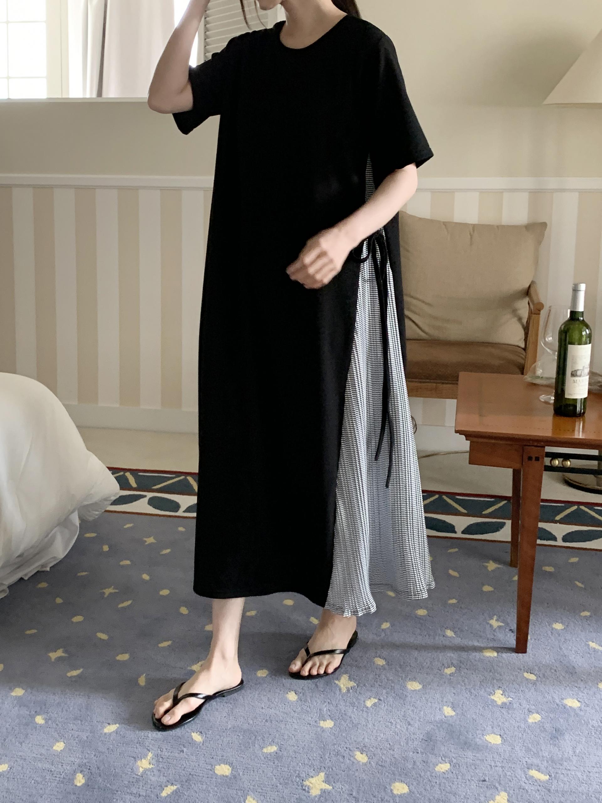Breezy Ribbon Pleats Dress - 브리지 리본 플리츠 원피스