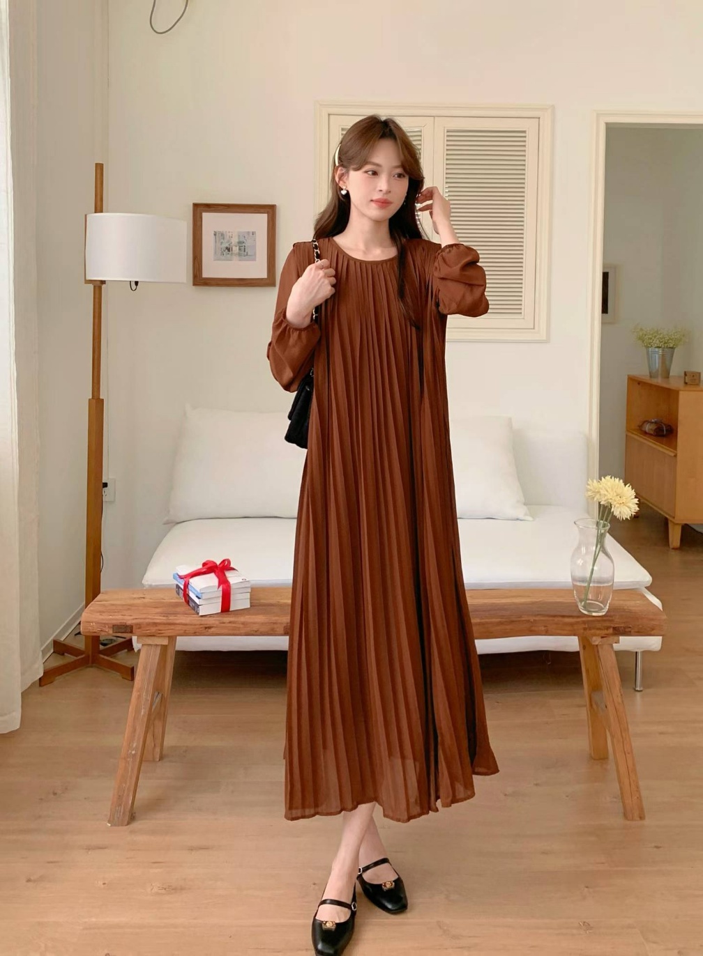 Misty Pleats Long Dress - 미스티 플리츠 롱 드레스