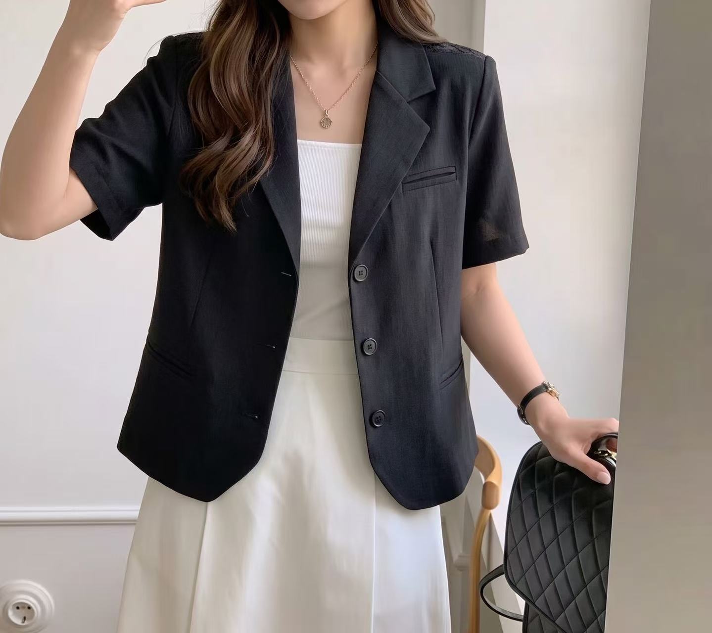 Romantic Lace Back Half Jacket - 로맨틱 레이스 백 하프 자켓