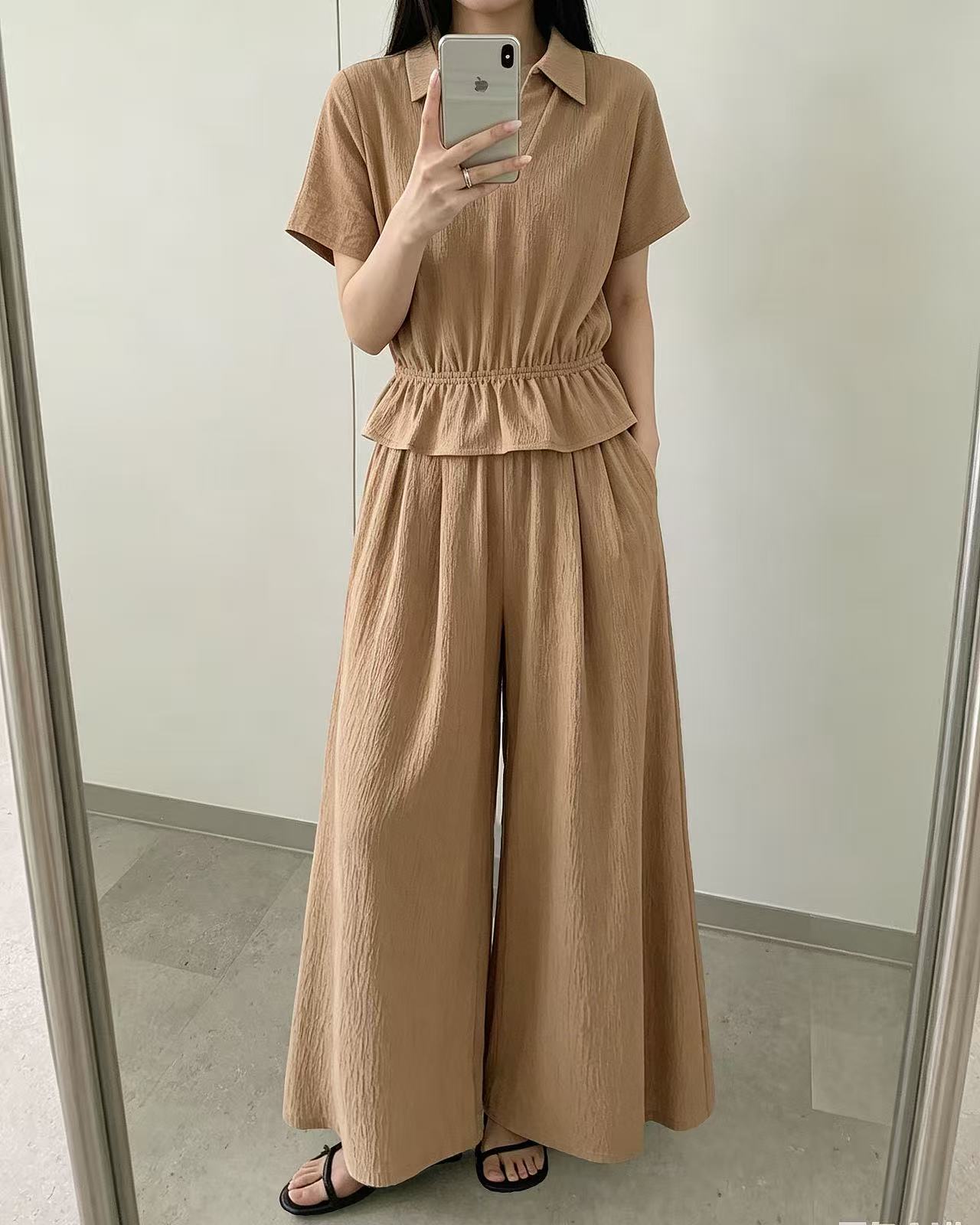 Relax Mood Wide Pants Set - 릴렉스 무드 와이드 팬츠 세트