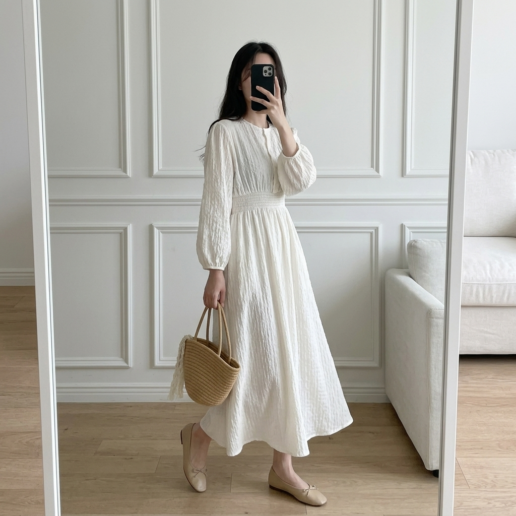 Modern Lovely Shirred Dress - 모던 러블리 셔링 원피스
