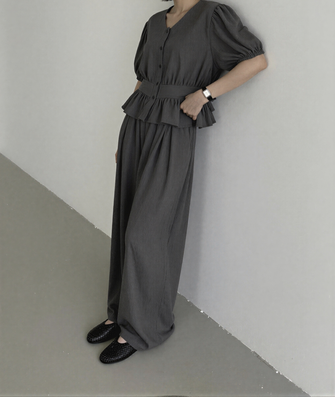 Cozy Muse Peplum Pants Set - 코지 뮤즈 페플럼 팬츠 세트