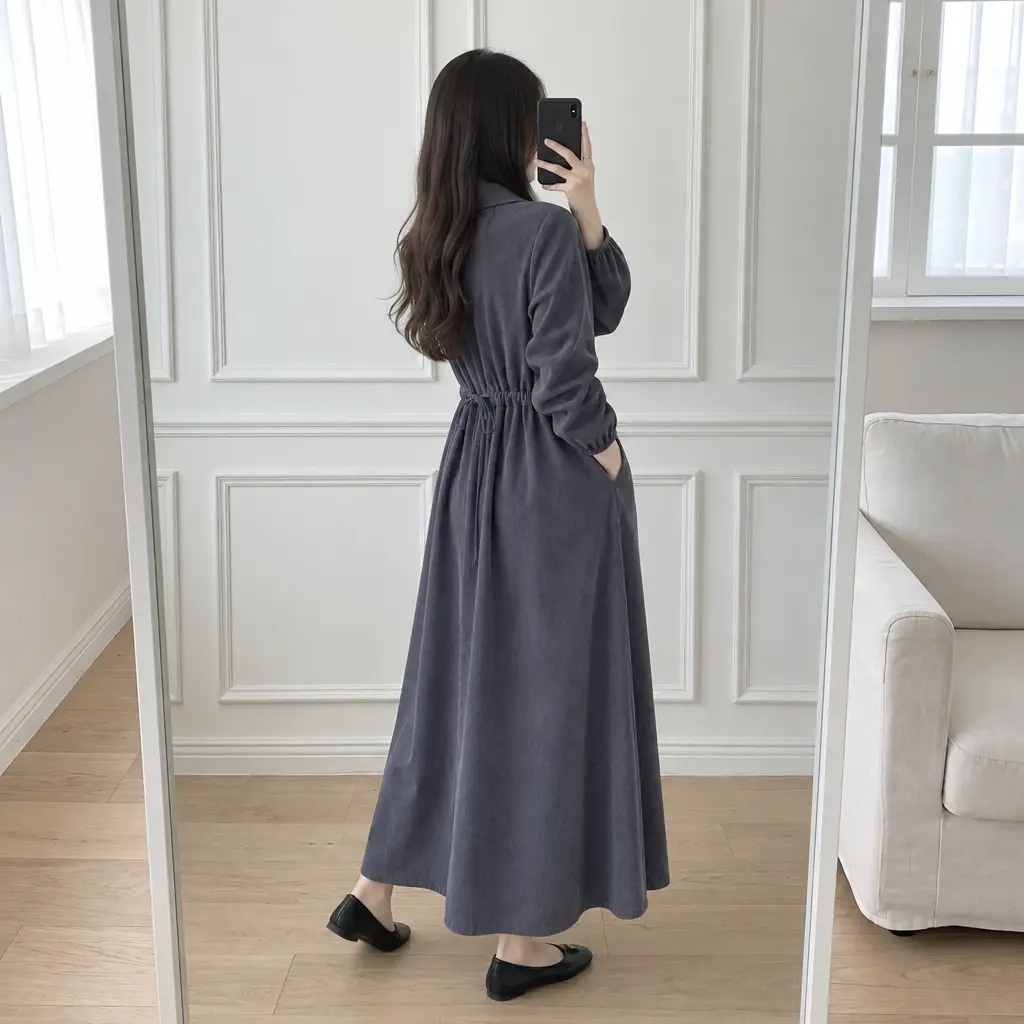 Soft Corduroy Mood Long Dress - 소프트 코듀로이 무드 롱 원피스