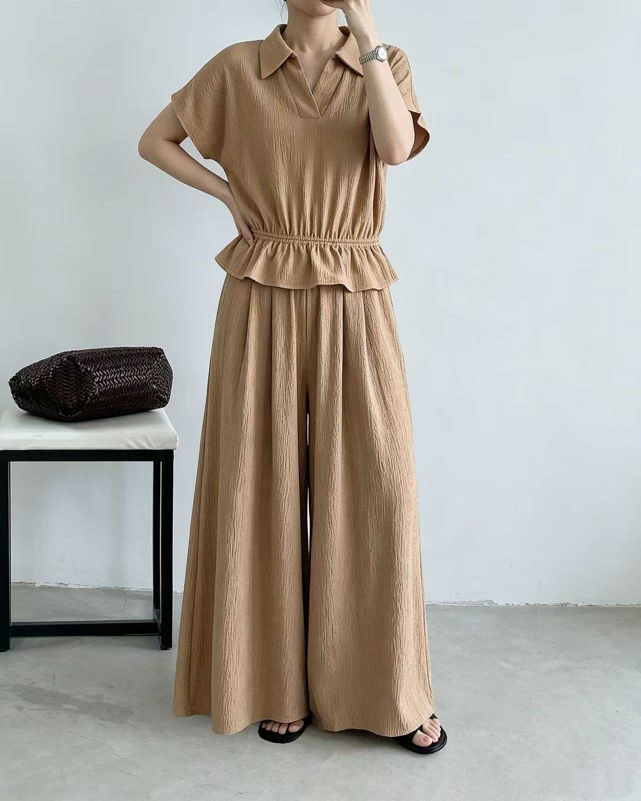 Relax Mood Wide Pants Set - 릴렉스 무드 와이드 팬츠 세트
