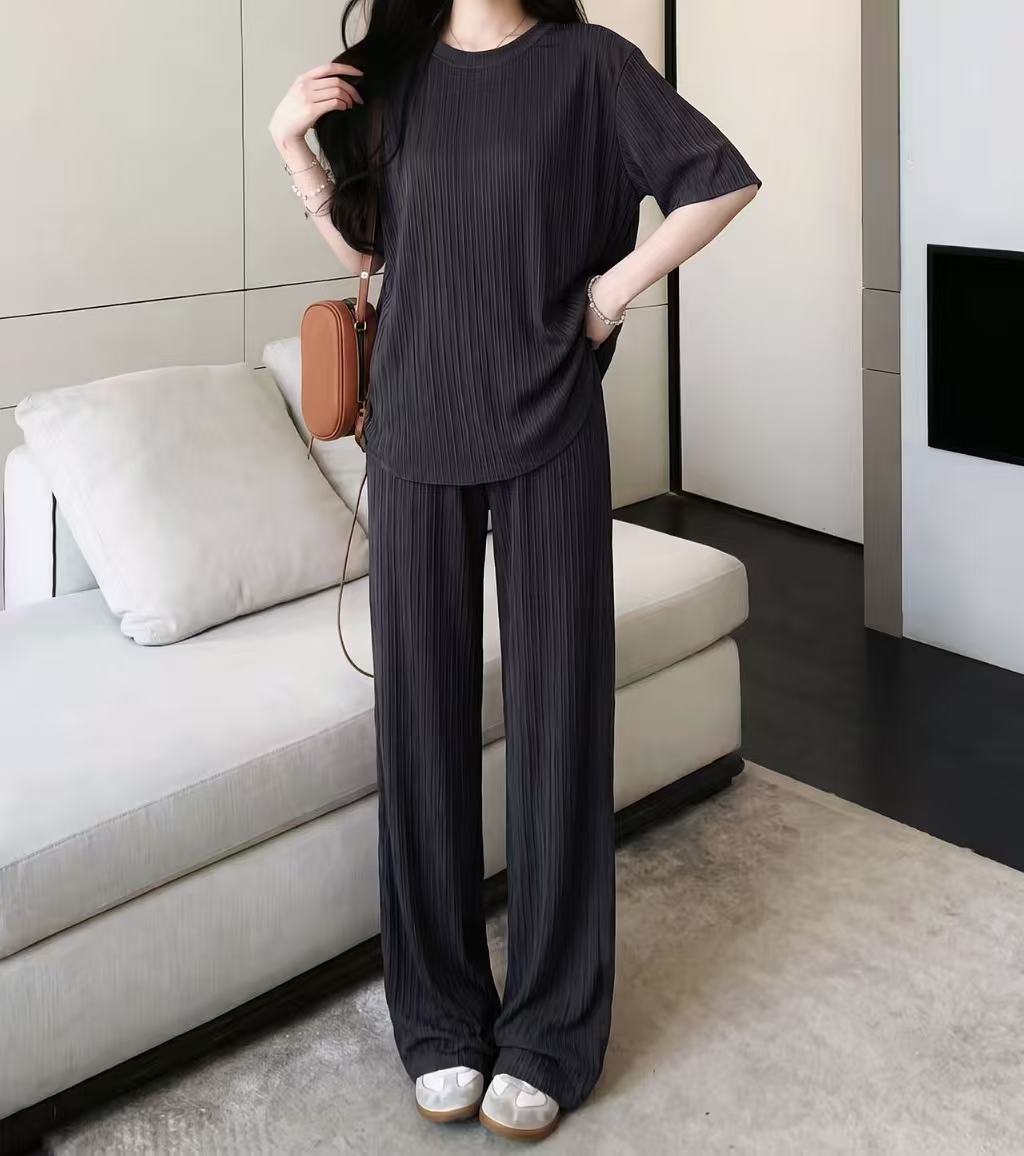 Relax Pleated Wide Set - 릴랙스 플리츠 와이드 셋업