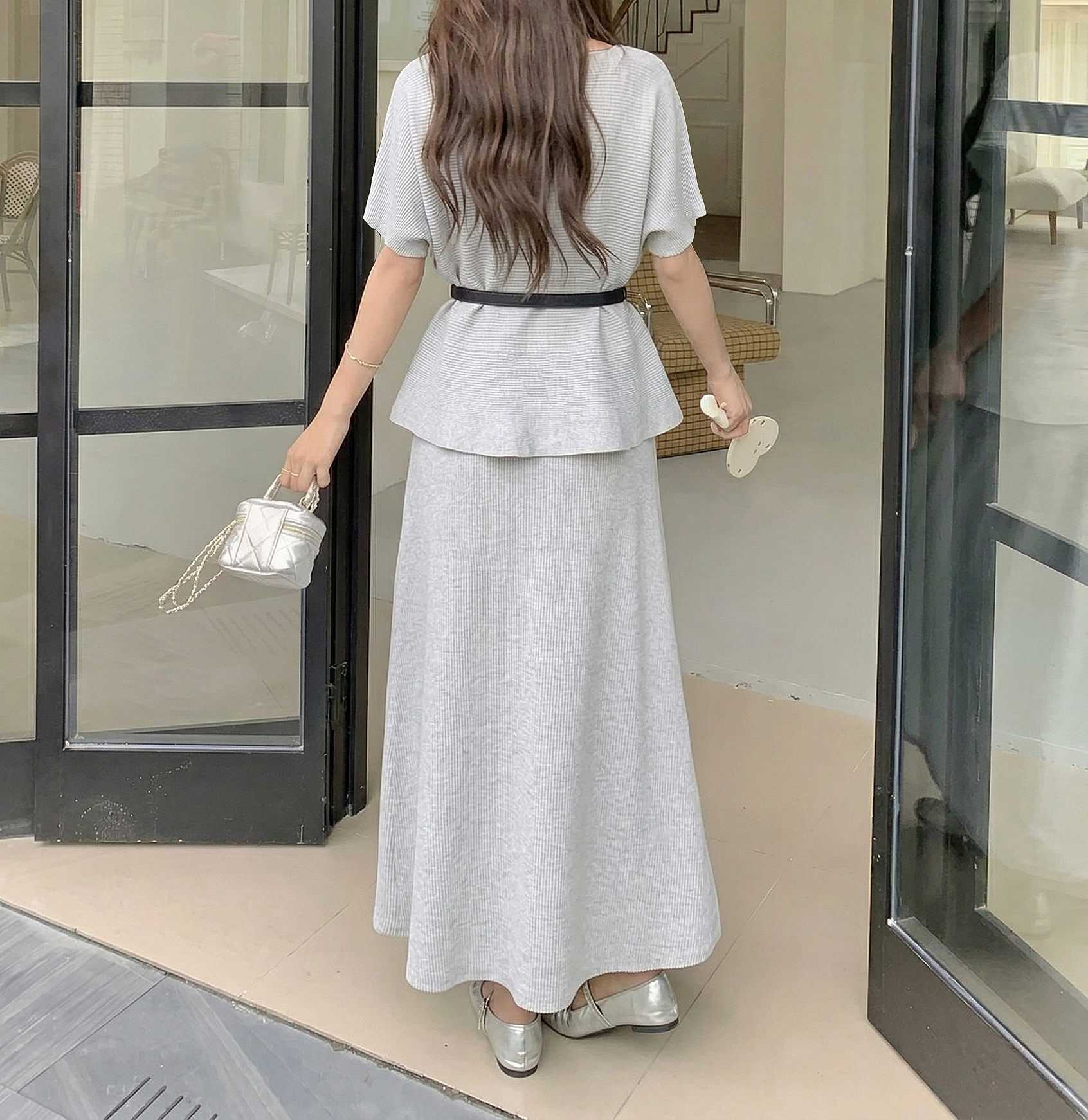 Peplum Pleats Skirt Set - 페플럼 플리츠 스커트 세트
