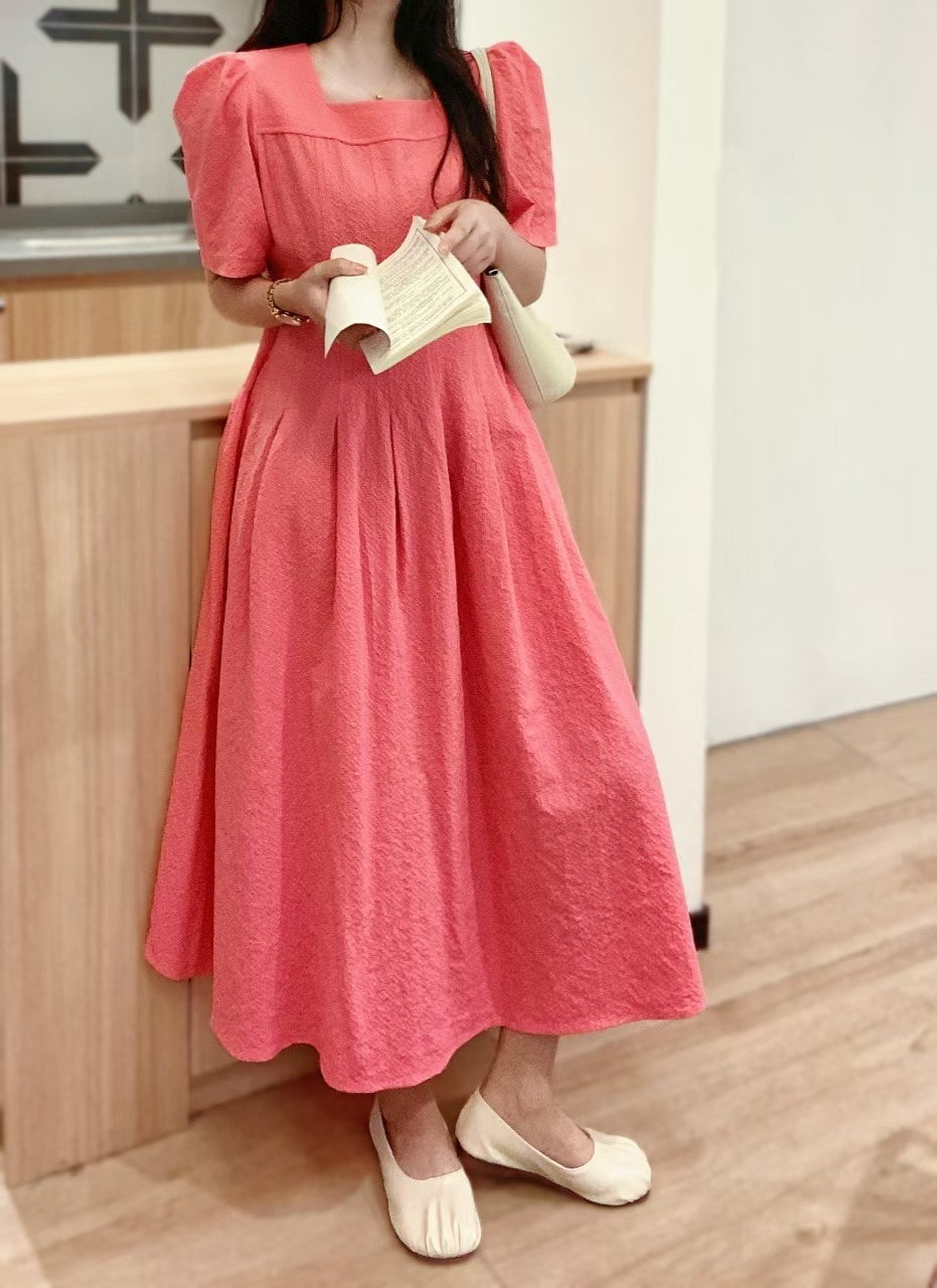 Soft Square Neck Flare Dress - 소프트 스퀘어넥 플레어 원피스