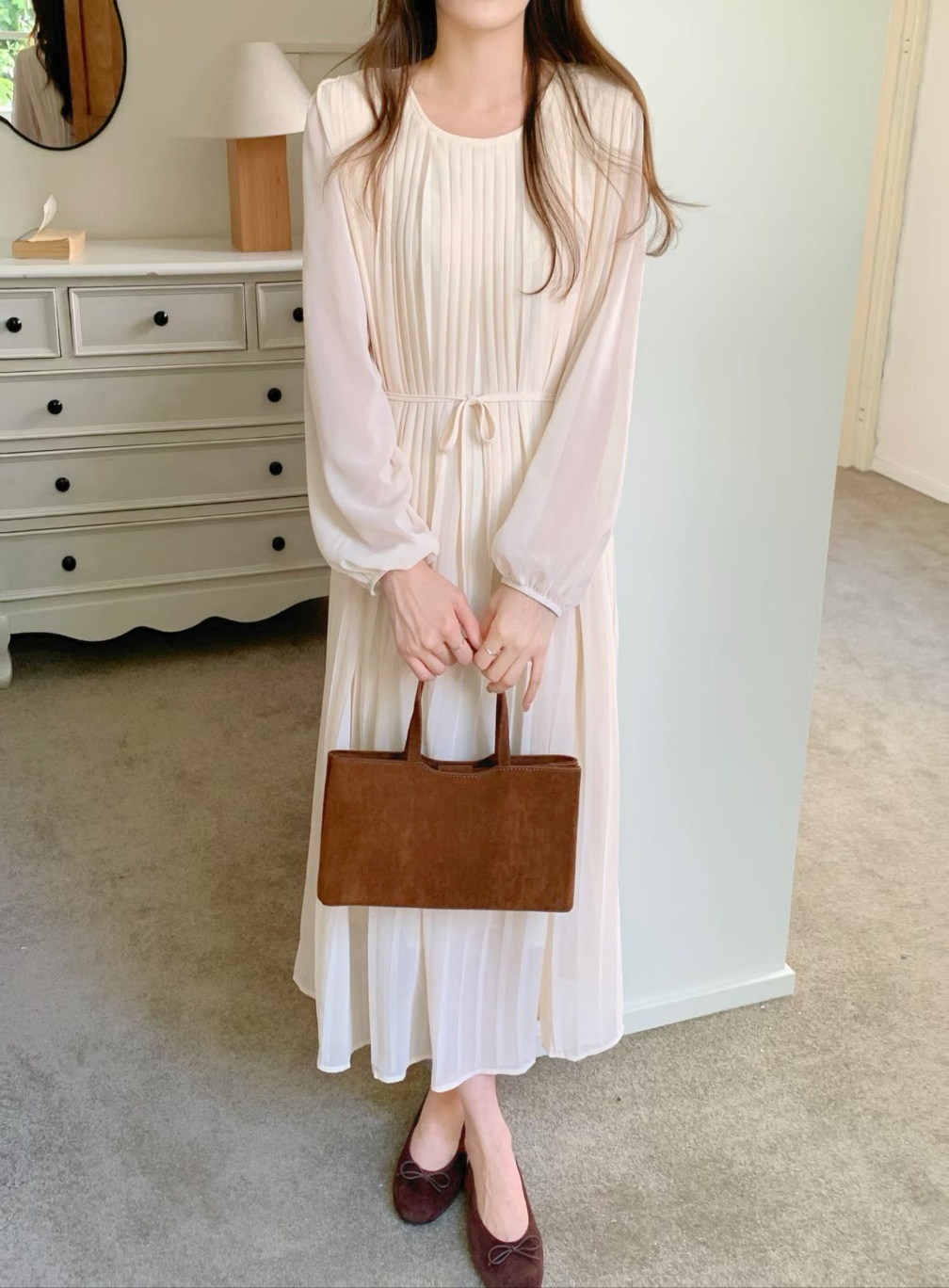 Misty Pleats Long Dress - 미스티 플리츠 롱 드레스