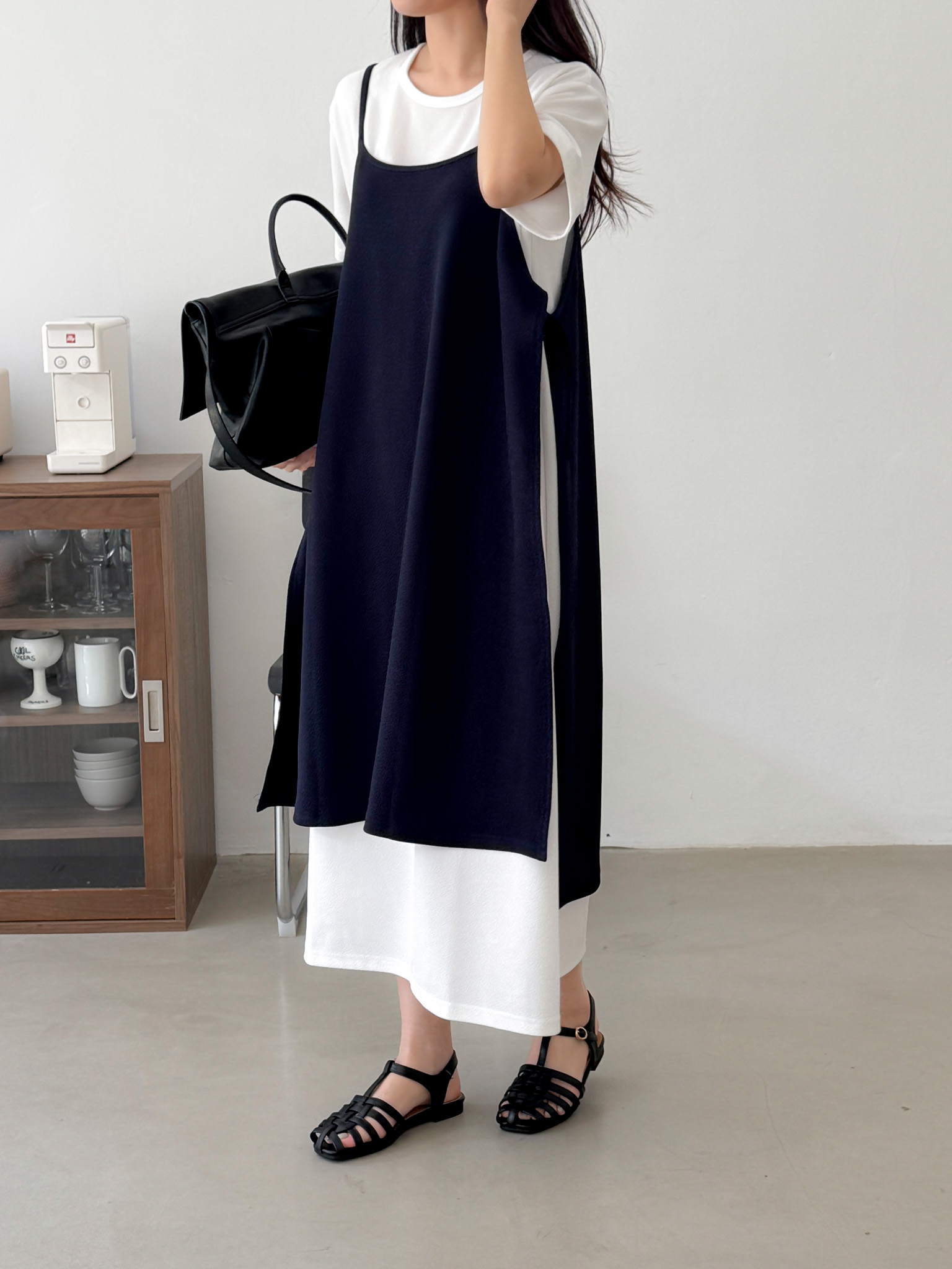 Simple Chic Strap Layer Dress - 심플 시크 스트랩 레이어 드레스