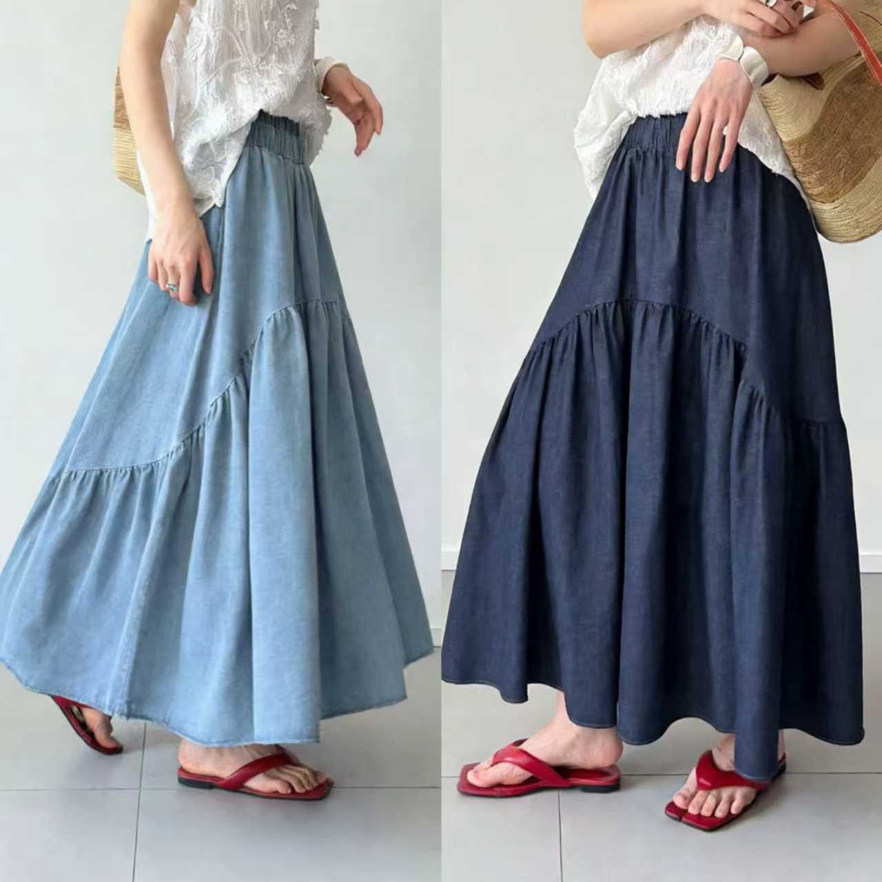 Denim Dream Tiered Skirt - 데님 드림 티어드 스커트