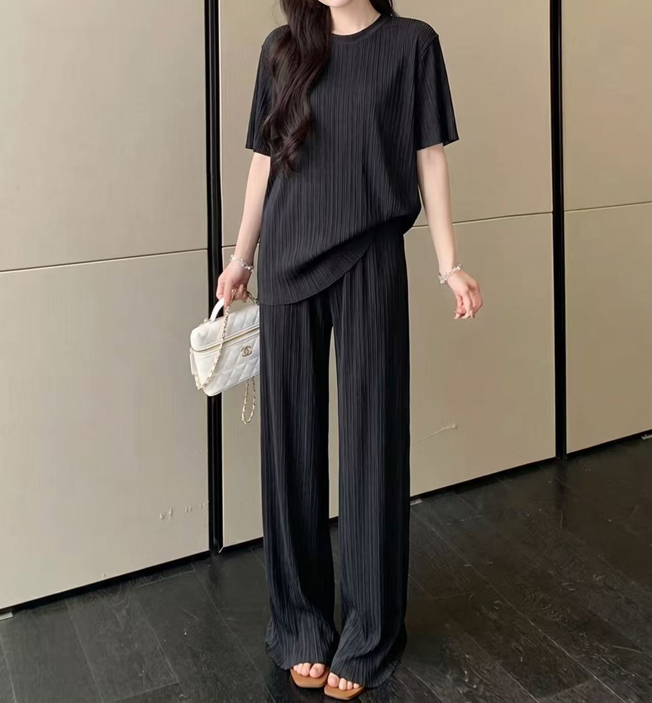 Relax Pleated Wide Set - 릴랙스 플리츠 와이드 셋업