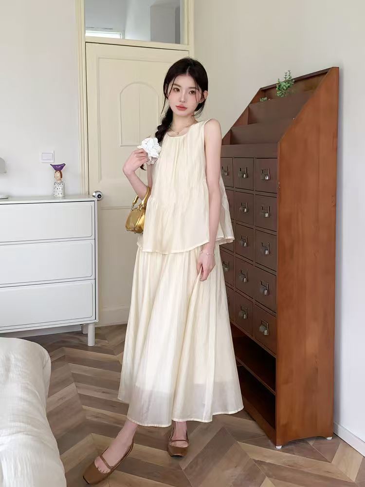 Pastel Bloom Chiffon Dress Set - 파스텔 블룸 쉬폰 원피스