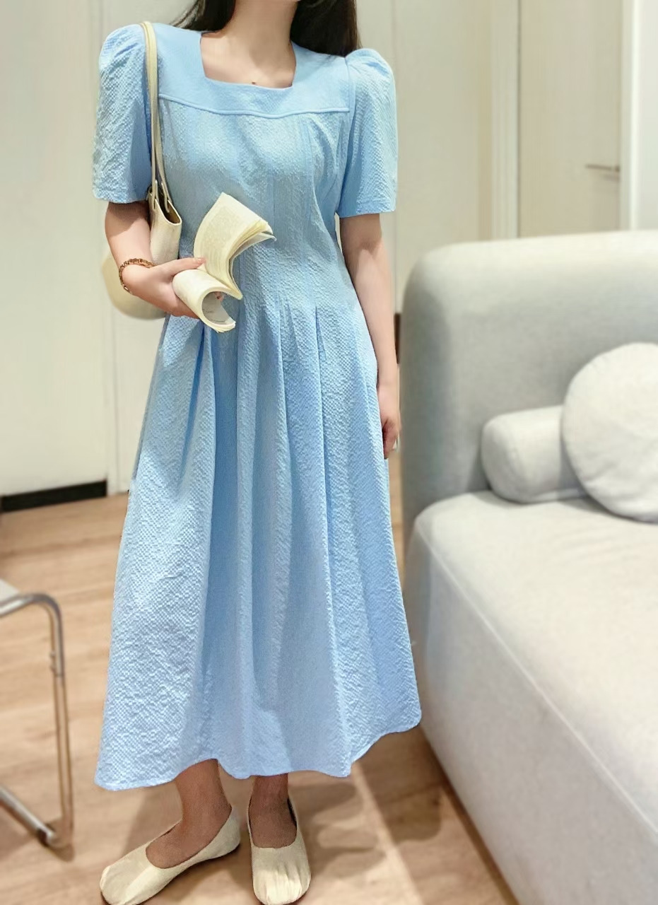 Soft Square Neck Flare Dress - 소프트 스퀘어넥 플레어 원피스