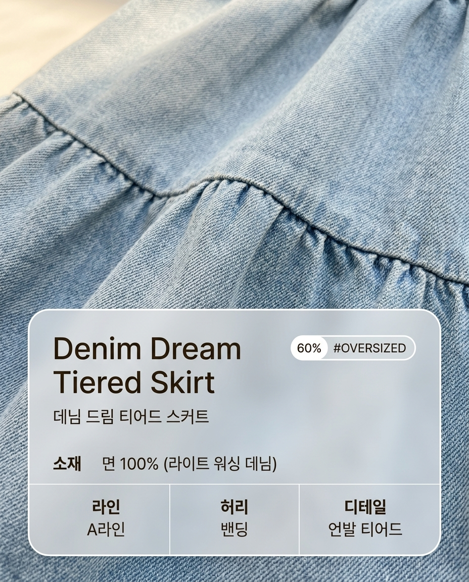 Denim Dream Tiered Skirt - 데님 드림 티어드 스커트