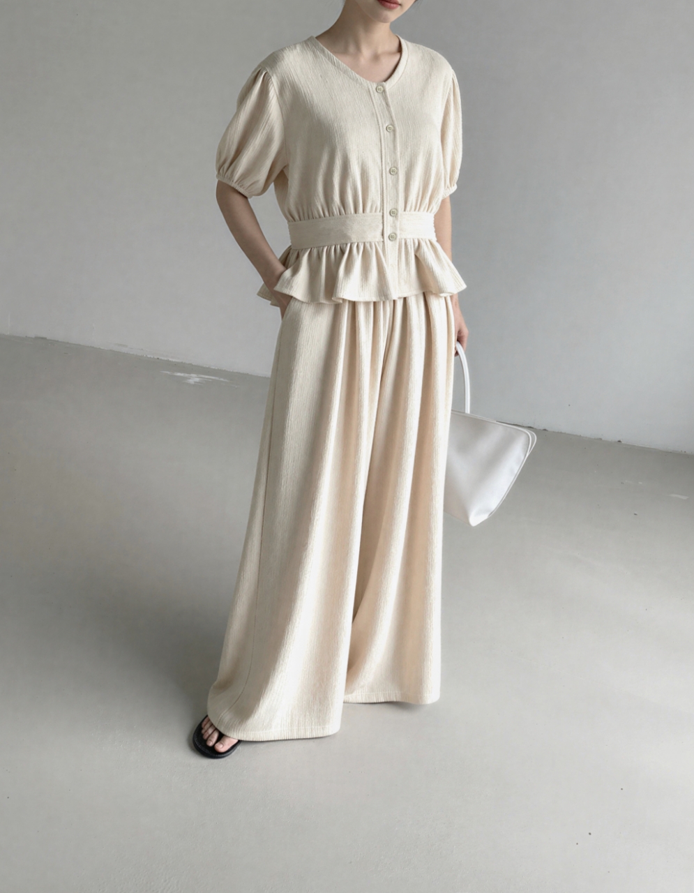 Cozy Muse Peplum Pants Set - 코지 뮤즈 페플럼 팬츠 세트