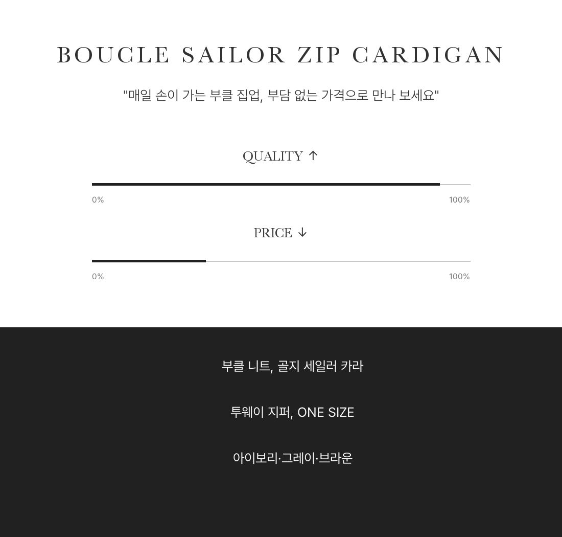 Boucle Sailor Zip Cardigan - 부클 세일러 집업 가디건
