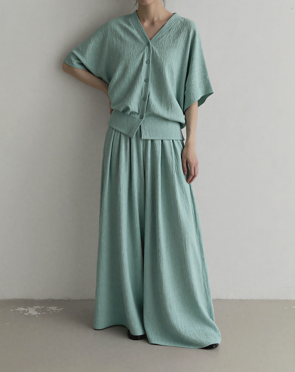 Cozy Flow Pleated Lounge Set - 코지 플로우 플리츠 라운지 세트