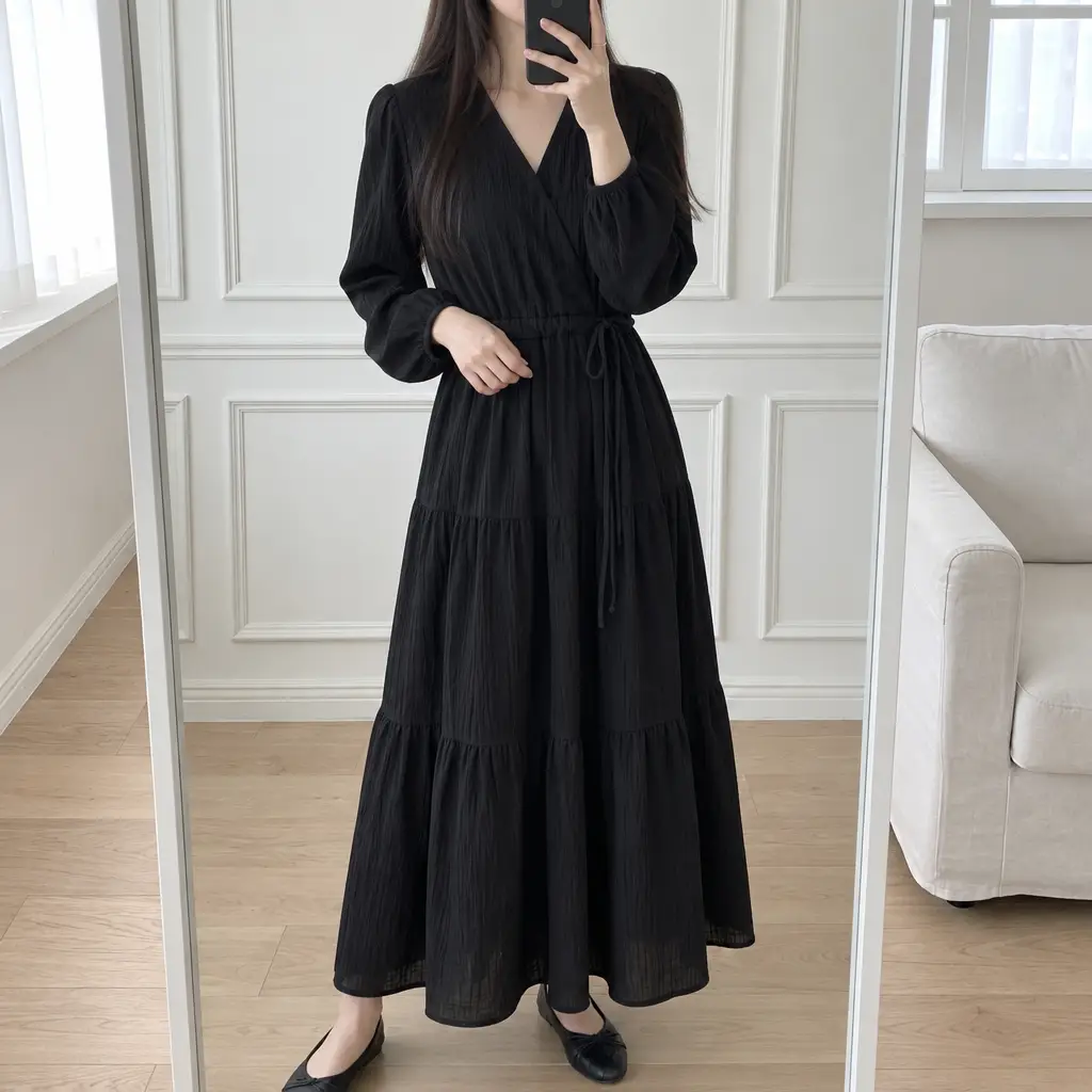 Cozy Wrap Maxi Dress - 코지 랩 맥시 원피스