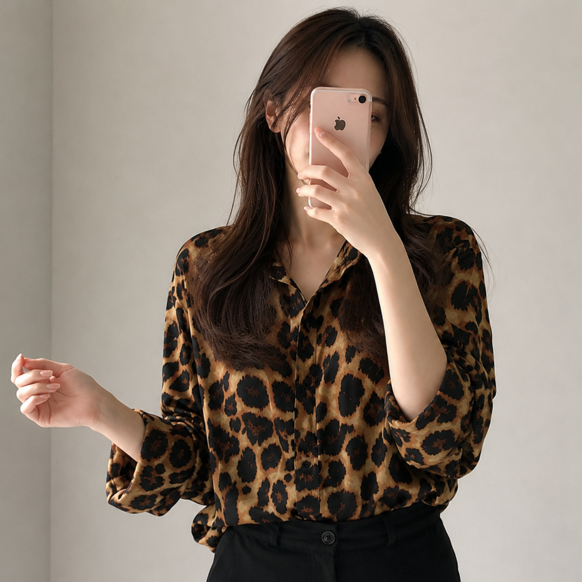 Modern Leopard Blouse - 모던 레오파드 블라우스
