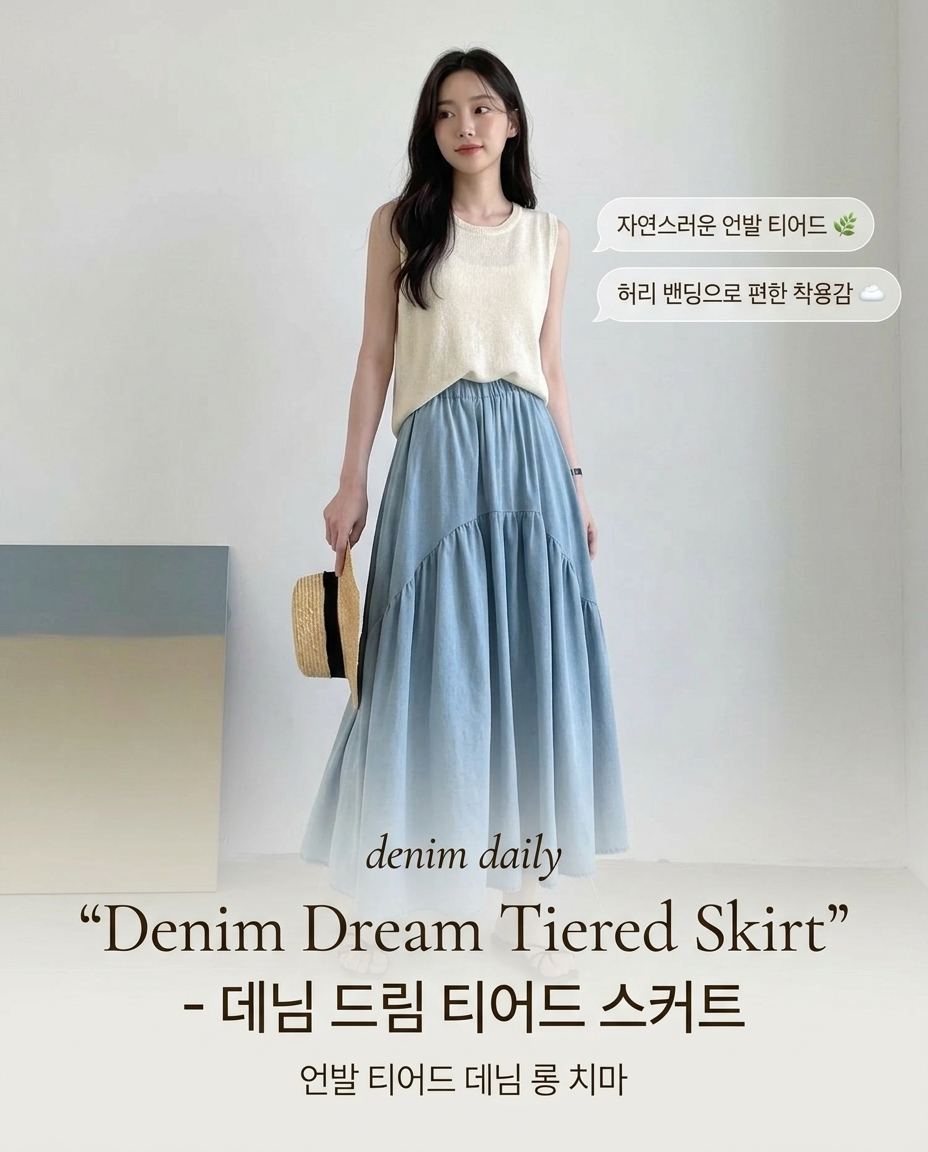 Denim Dream Tiered Skirt - 데님 드림 티어드 스커트