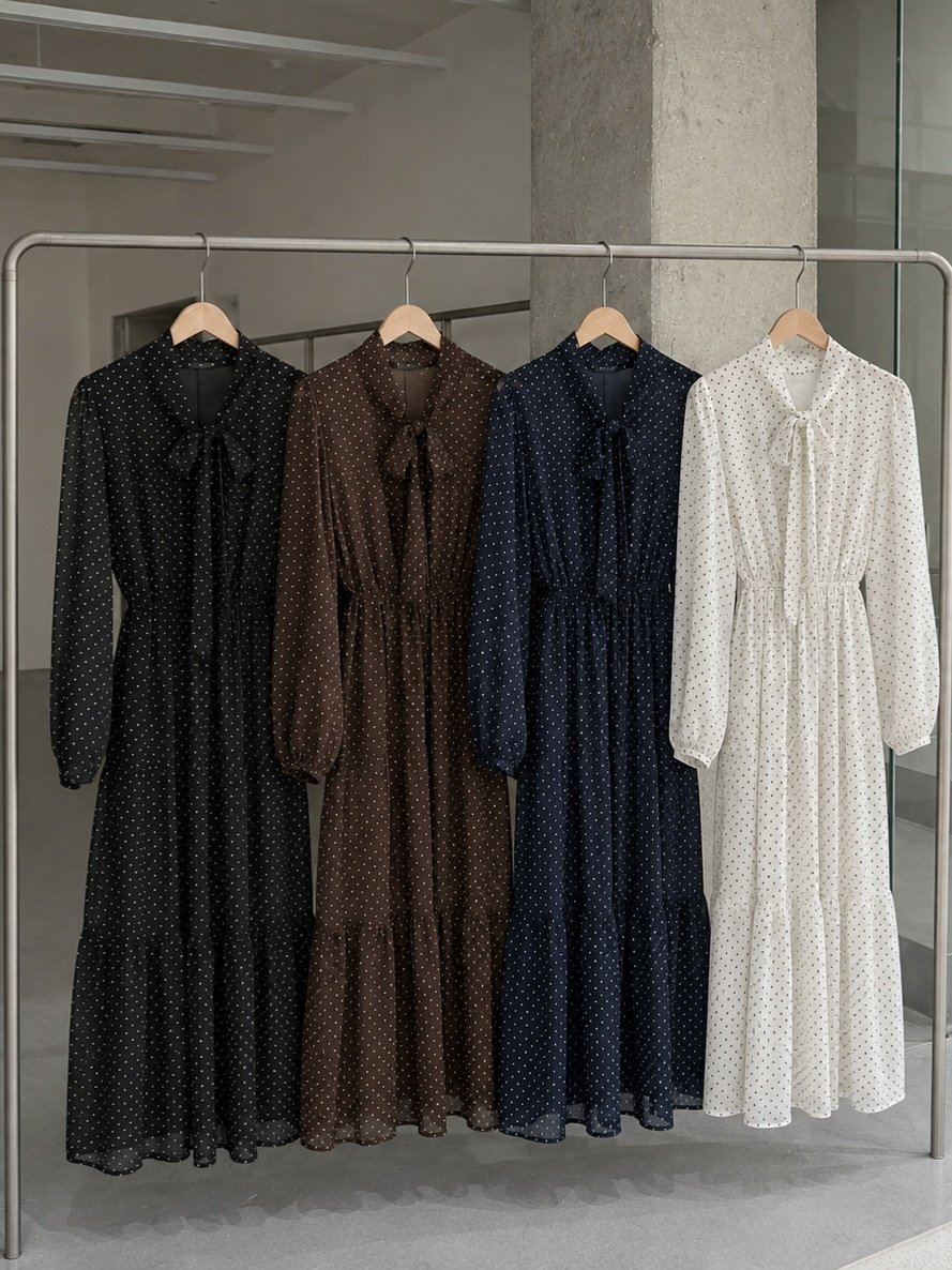 Romantic Mood Dot Midi Dress - 로맨틱 무드 도트 미디 원피스