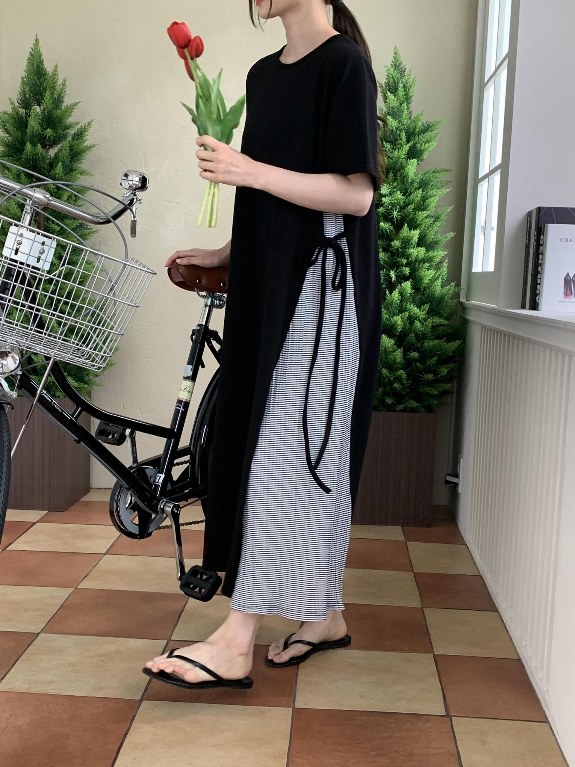 Breezy Ribbon Pleats Dress - 브리지 리본 플리츠 원피스