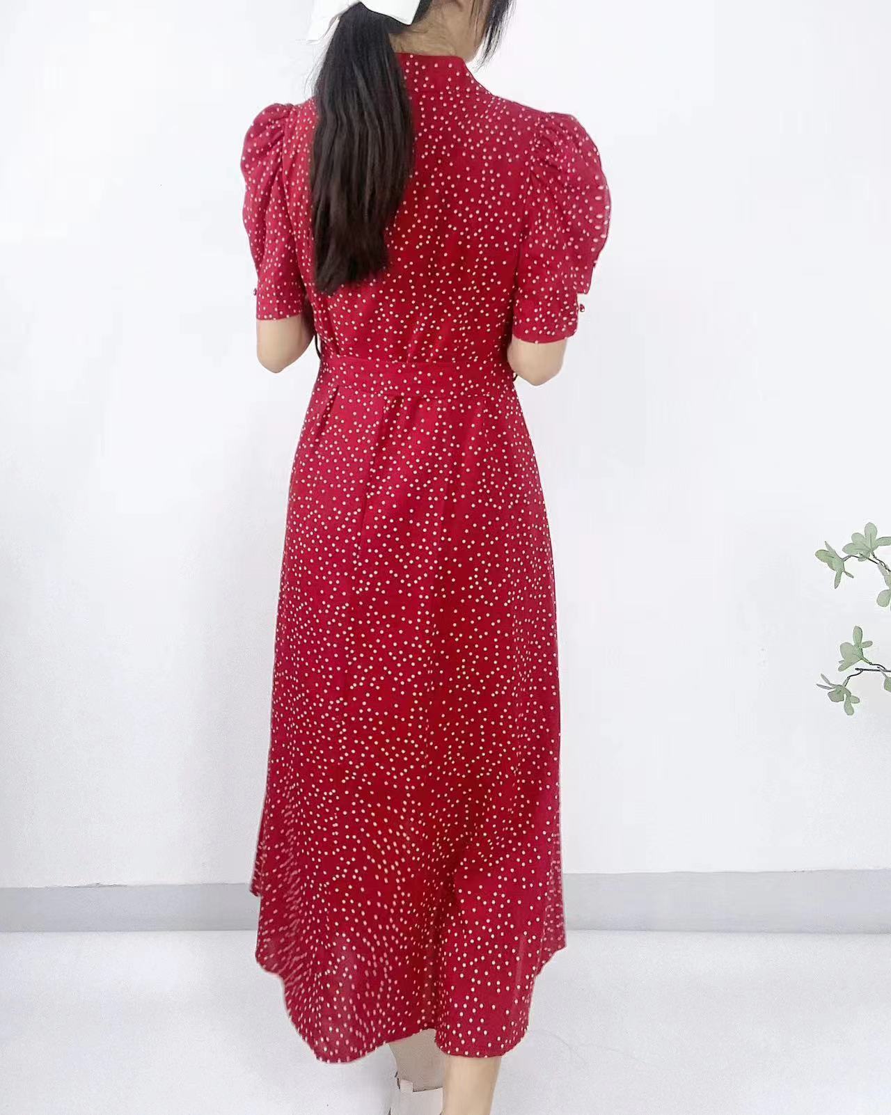 Polka Grace Puff Long Dress - 폴카 그레이스 퍼프 롱 원피스