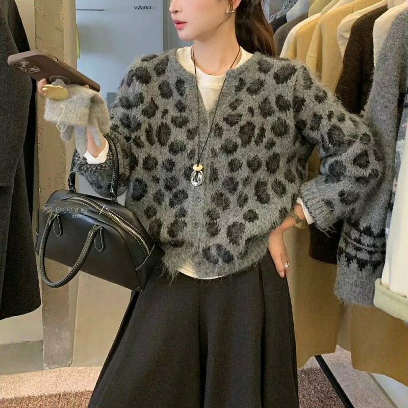 Fluffy Leopard Cardigan - 플러피 레오파드 가디건