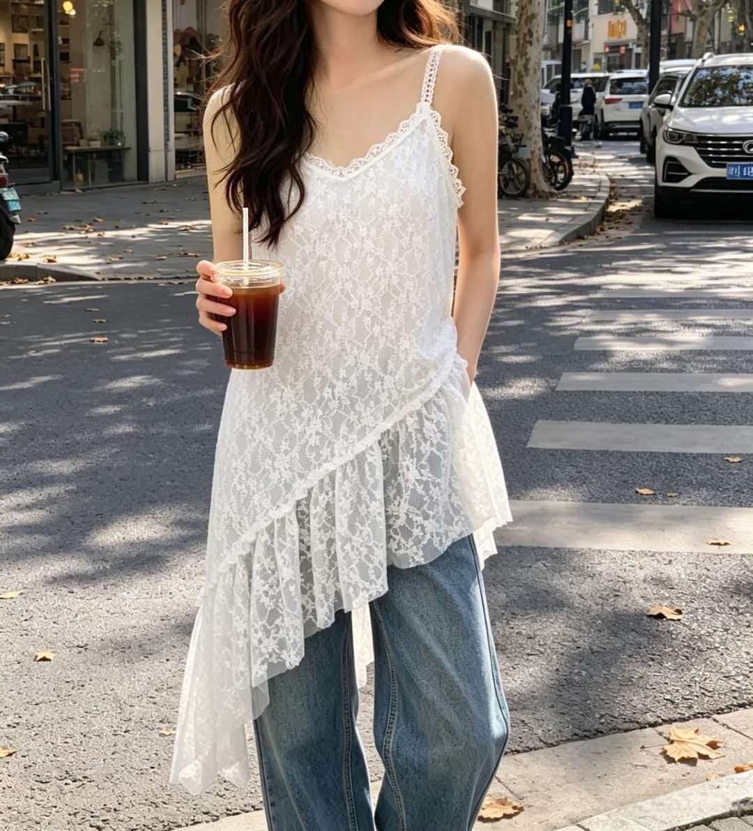 Lace Whisper Layered Cami - 레이스 위스퍼 레이어드 나시