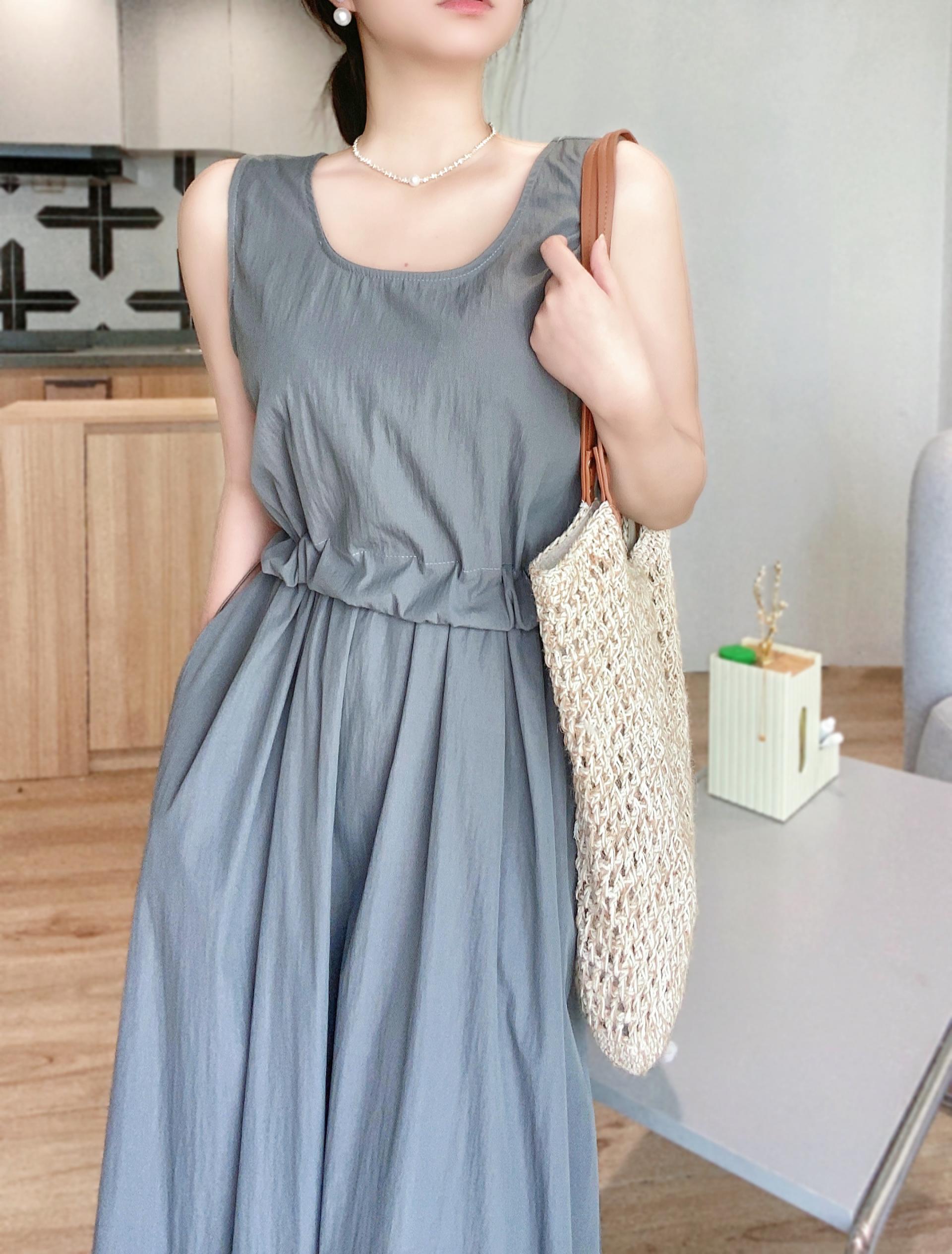 Soft Shirring Sleeveless Dress - 소프트 셔링 슬리브리스 원피스 🤍