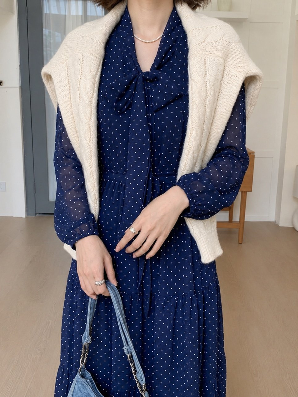 Romantic Mood Dot Midi Dress - 로맨틱 무드 도트 미디 원피스
