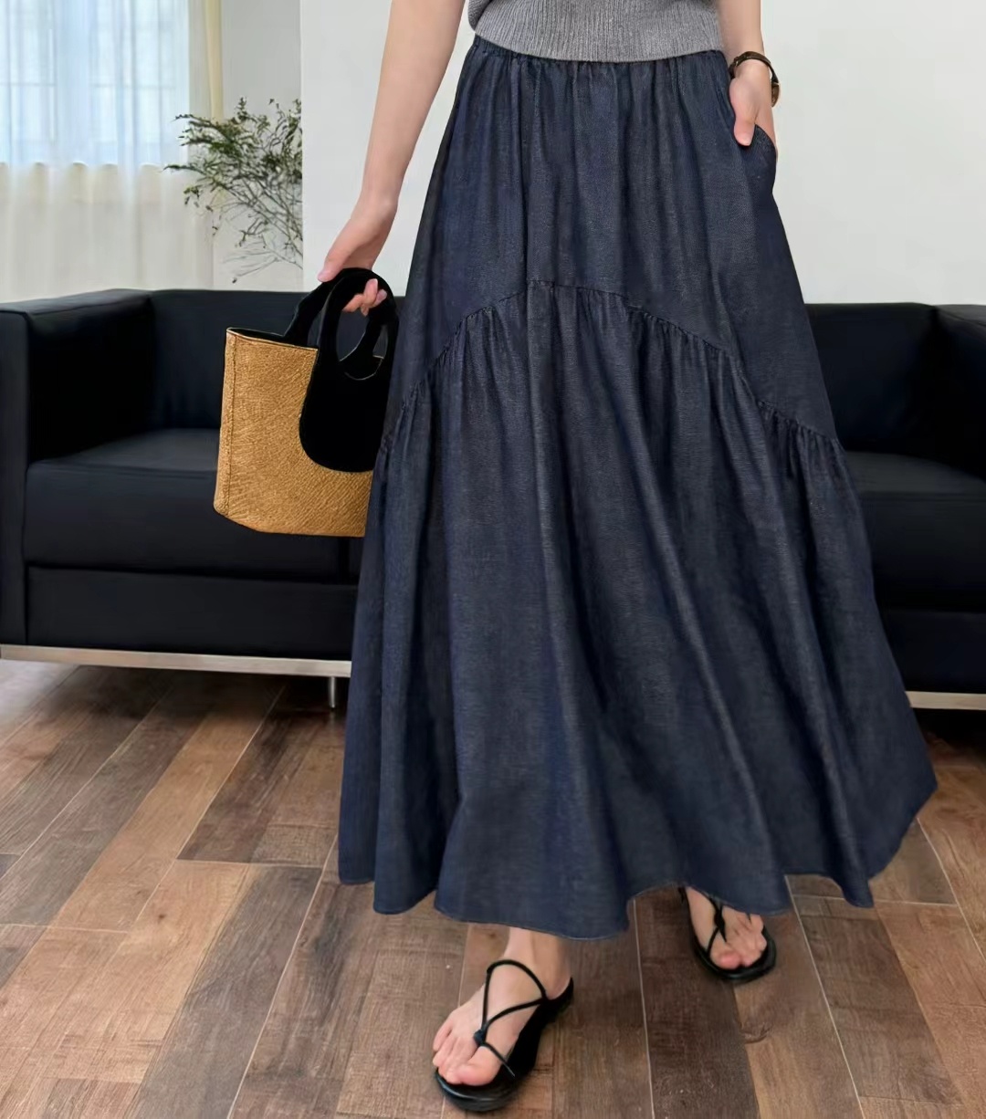 Denim Dream Tiered Skirt - 데님 드림 티어드 스커트