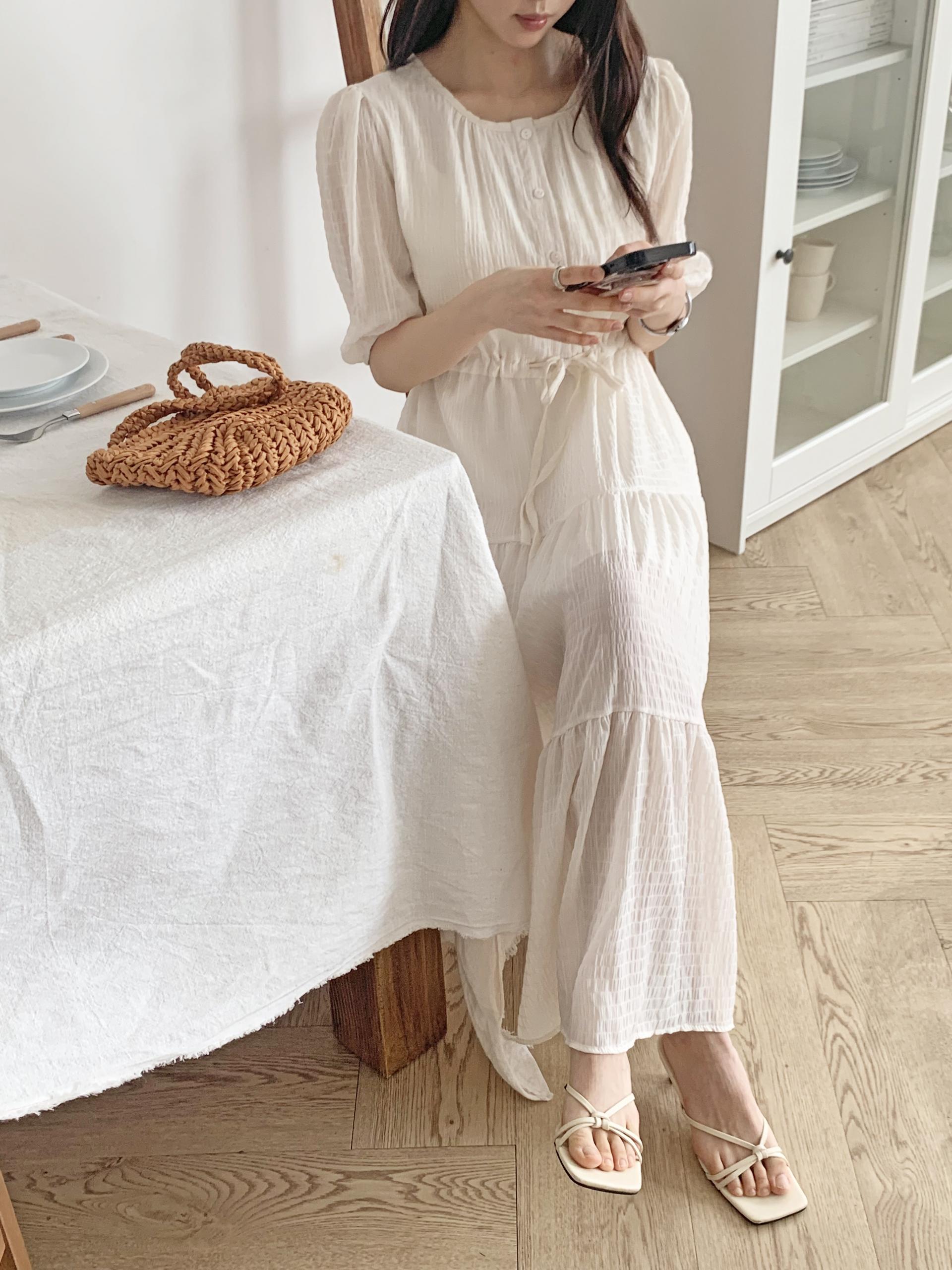 Romantic Button Long Dress - 로맨틱 버튼 롱 원피스