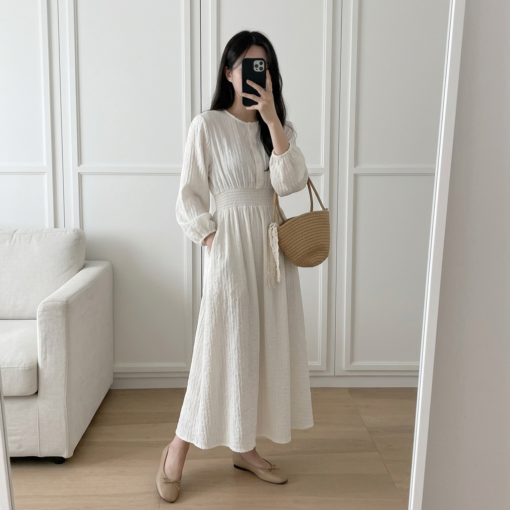 Modern Lovely Shirred Dress - 모던 러블리 셔링 원피스