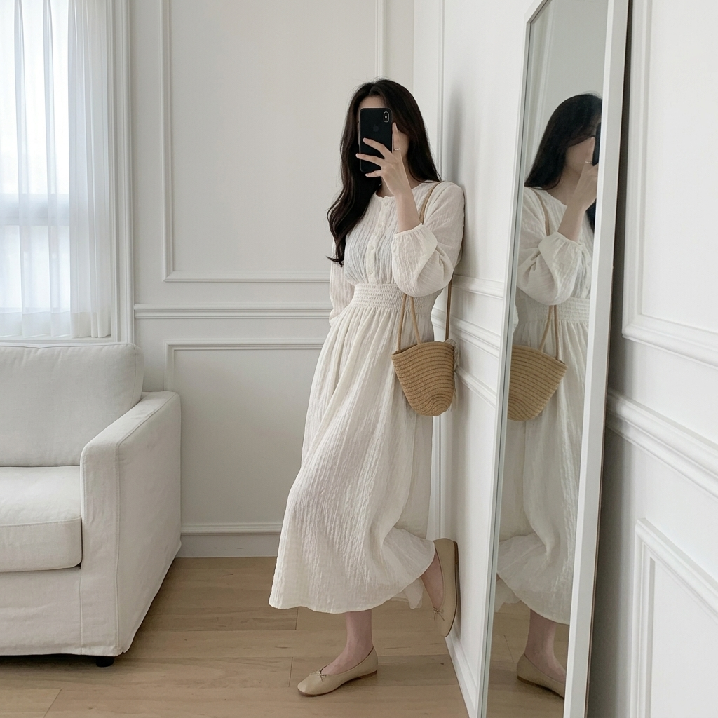 Modern Lovely Shirred Dress - 모던 러블리 셔링 원피스