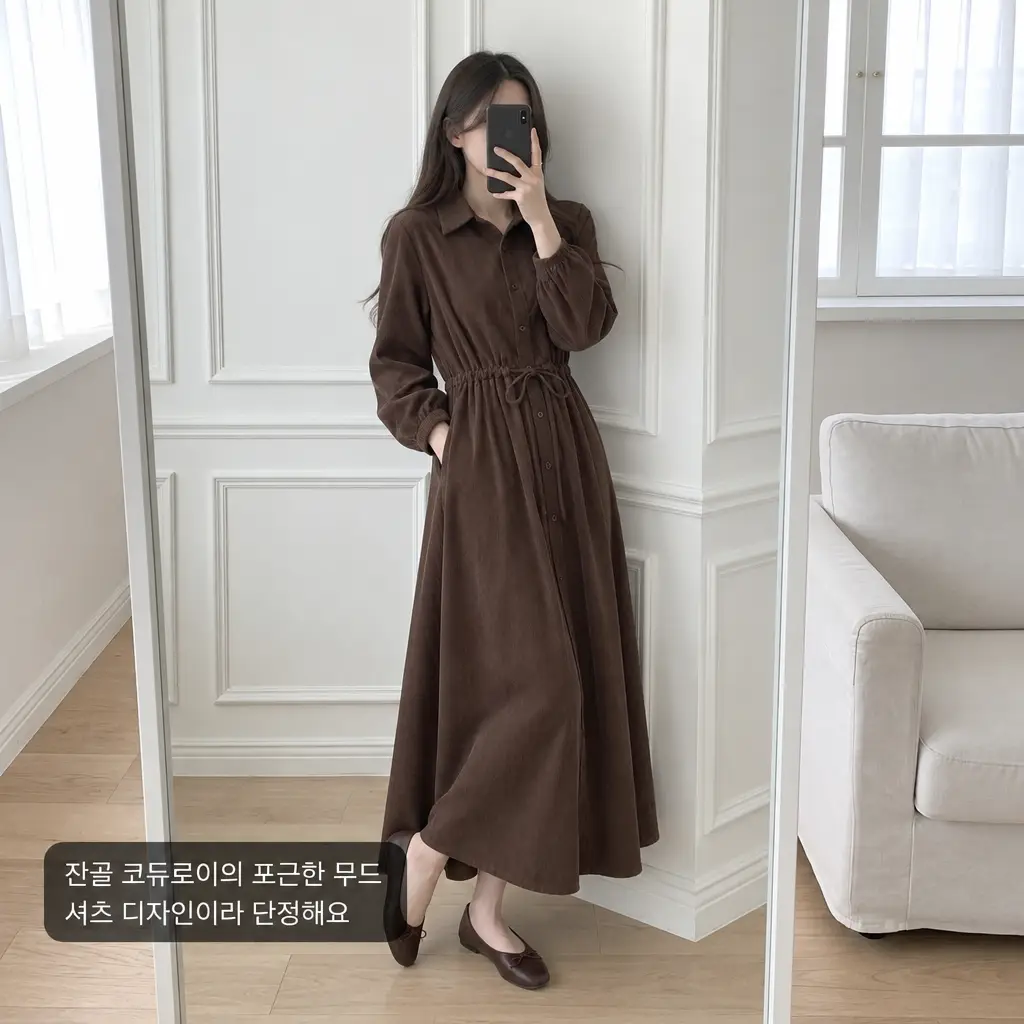 Soft Corduroy Mood Long Dress - 소프트 코듀로이 무드 롱 원피스