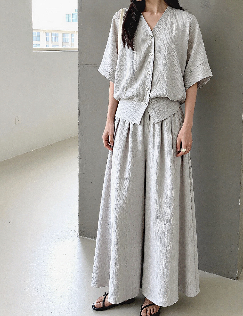 Cozy Flow Pleated Lounge Set - 코지 플로우 플리츠 라운지 세트