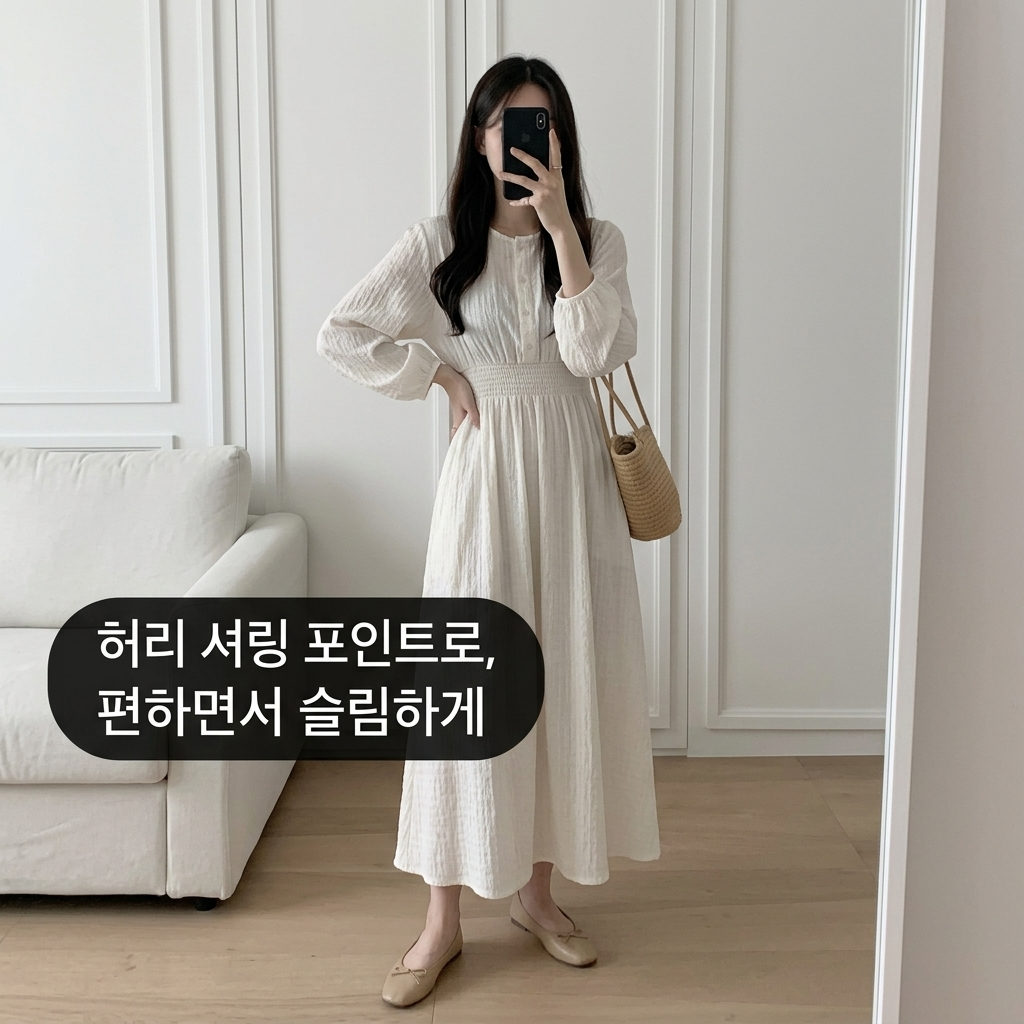 Modern Lovely Shirred Dress - 모던 러블리 셔링 원피스