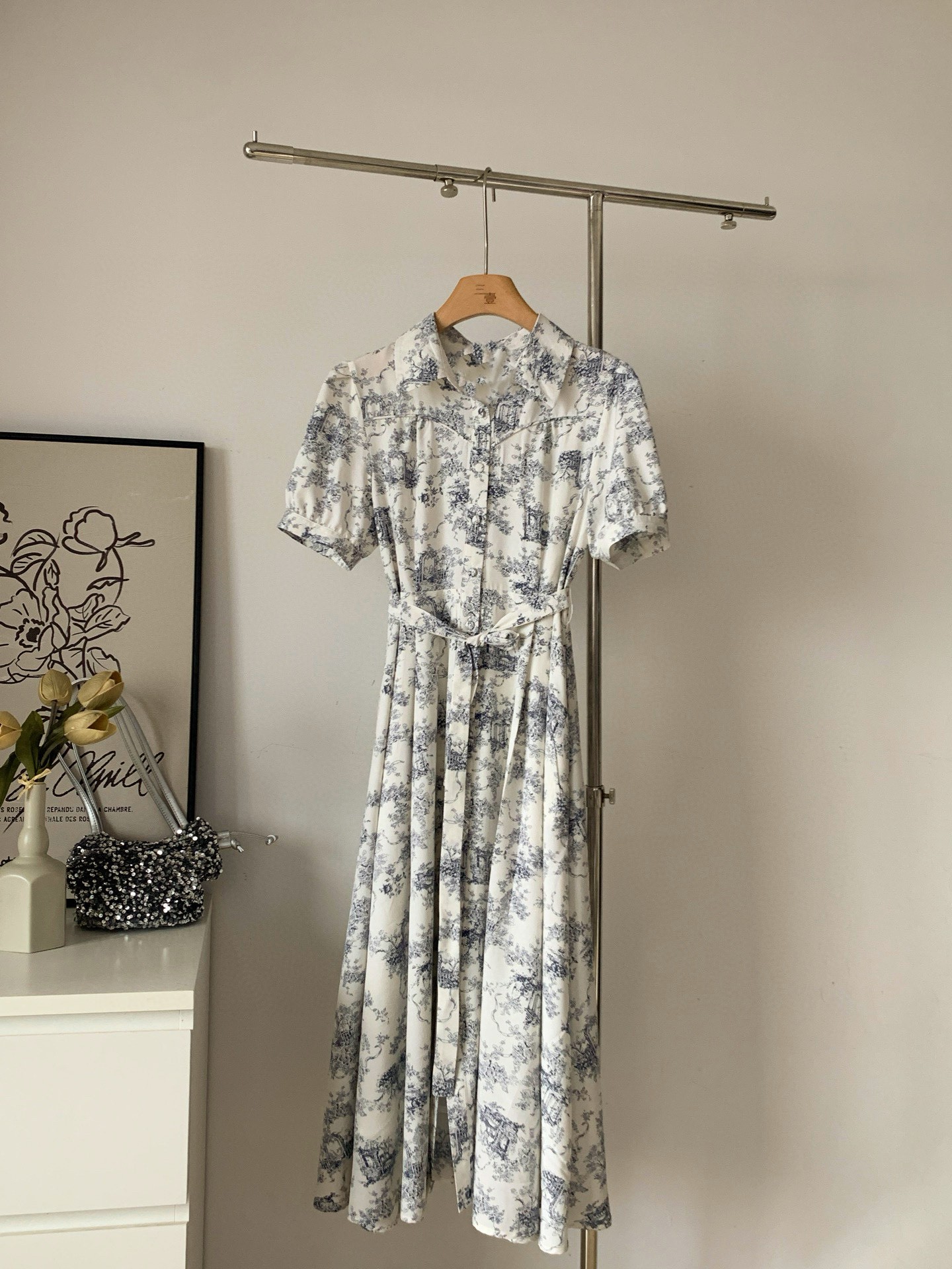 French Toile Classic Shirt Dress - 프렌치 뜨왈 클래식 셔츠 드레스