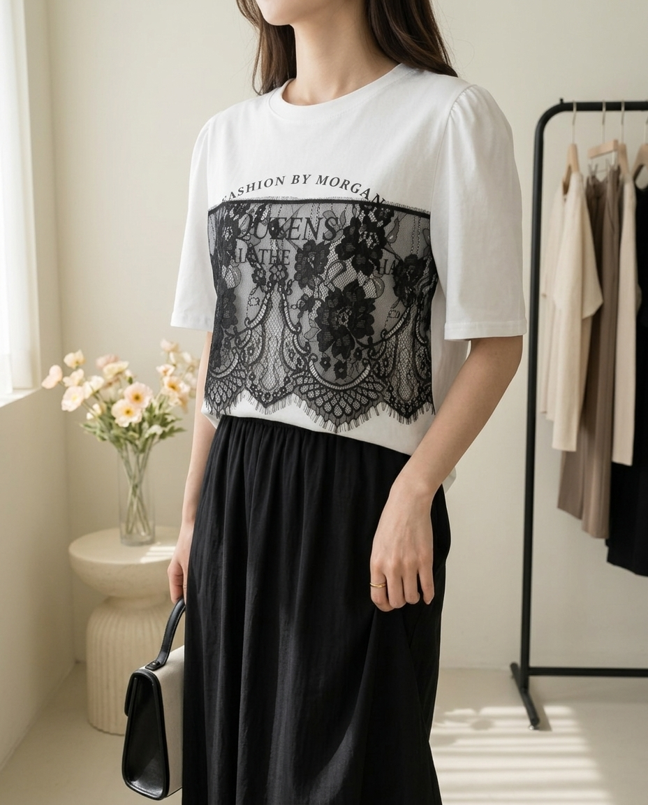 퀸스 레이스 티 - Queens Lace Tee