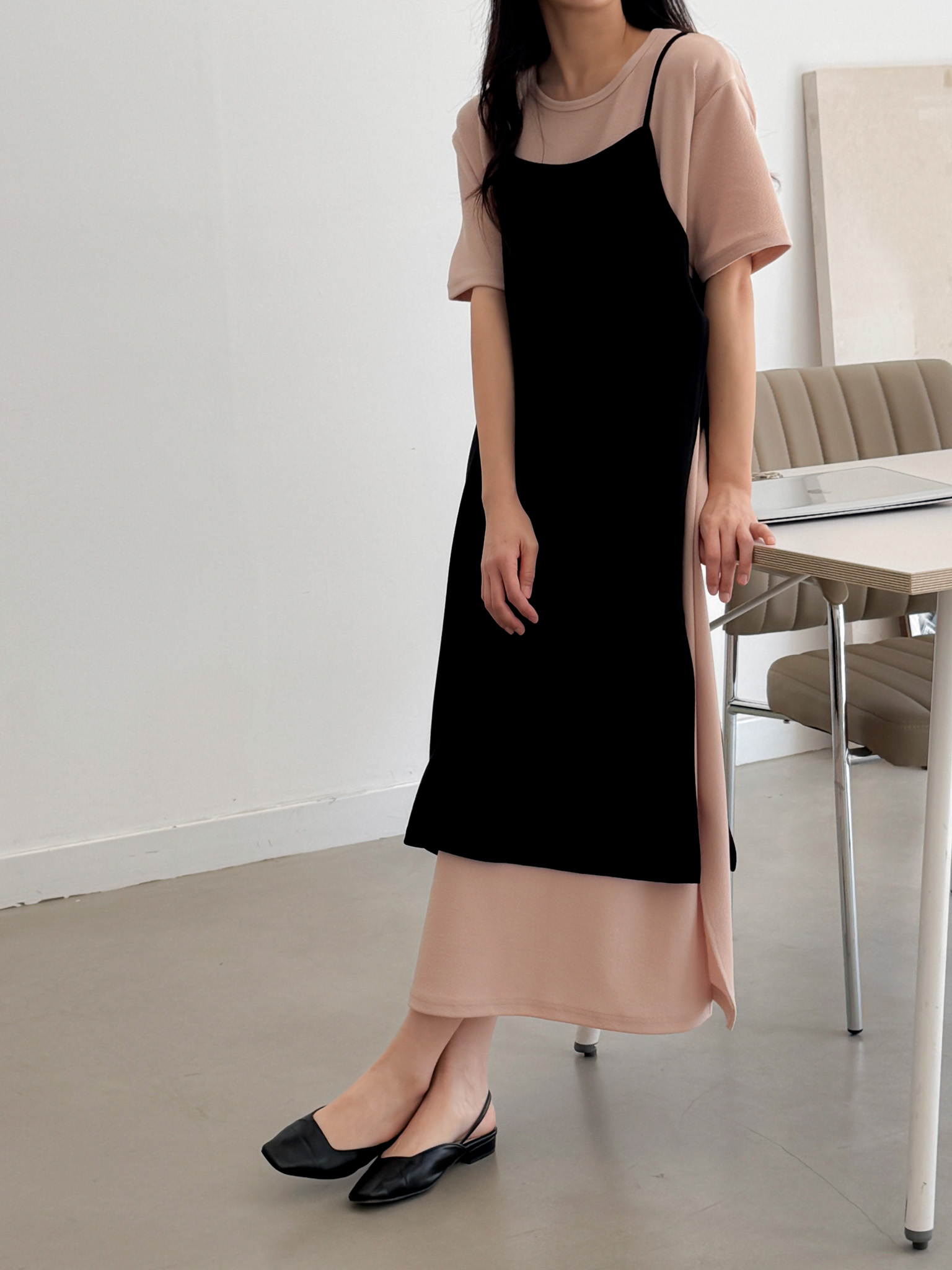 Simple Chic Strap Layer Dress - 심플 시크 스트랩 레이어 드레스